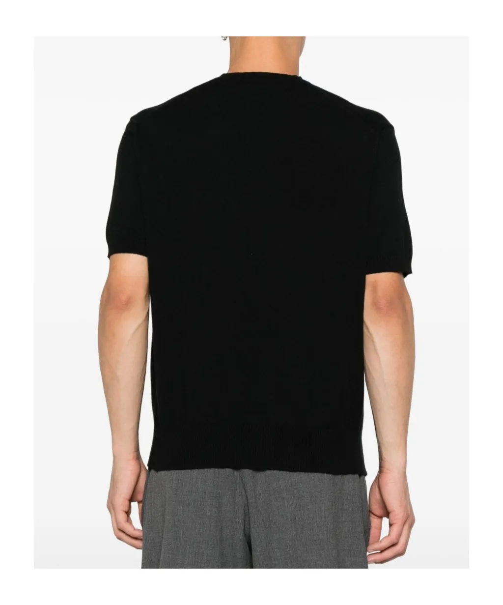 Logo-Embroidered Short-Sleeve Sweater
