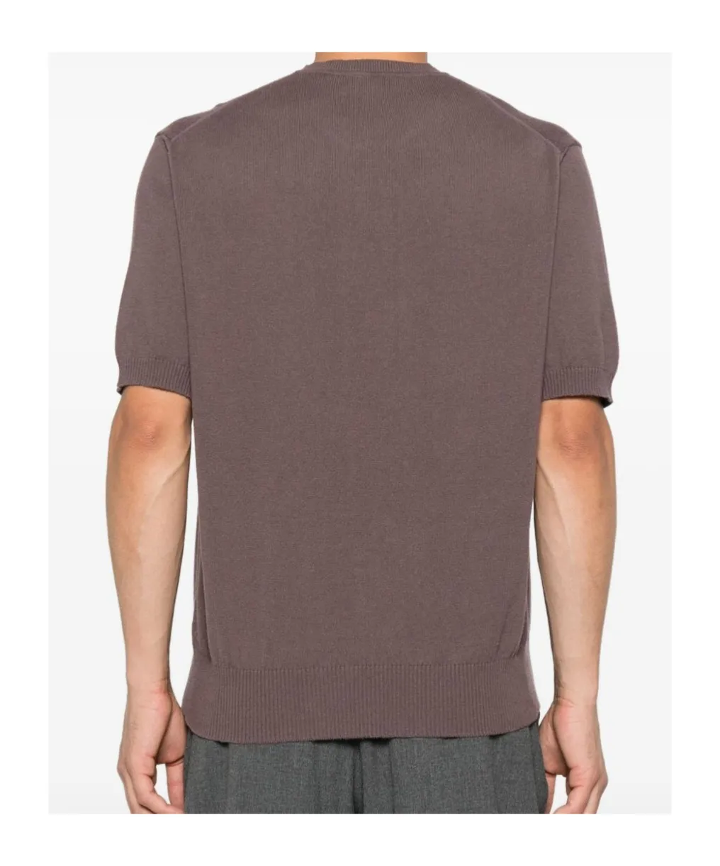 Logo-Embroidered Short-Sleeve Sweater