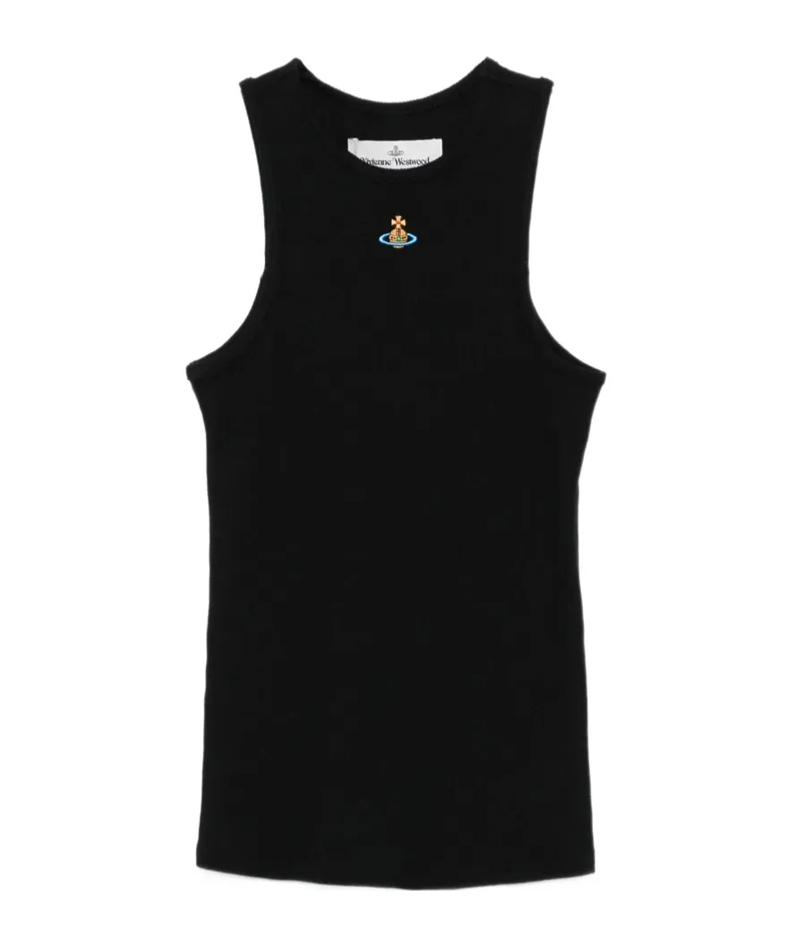 90S Orb-Embellished Ribbed Tank Top