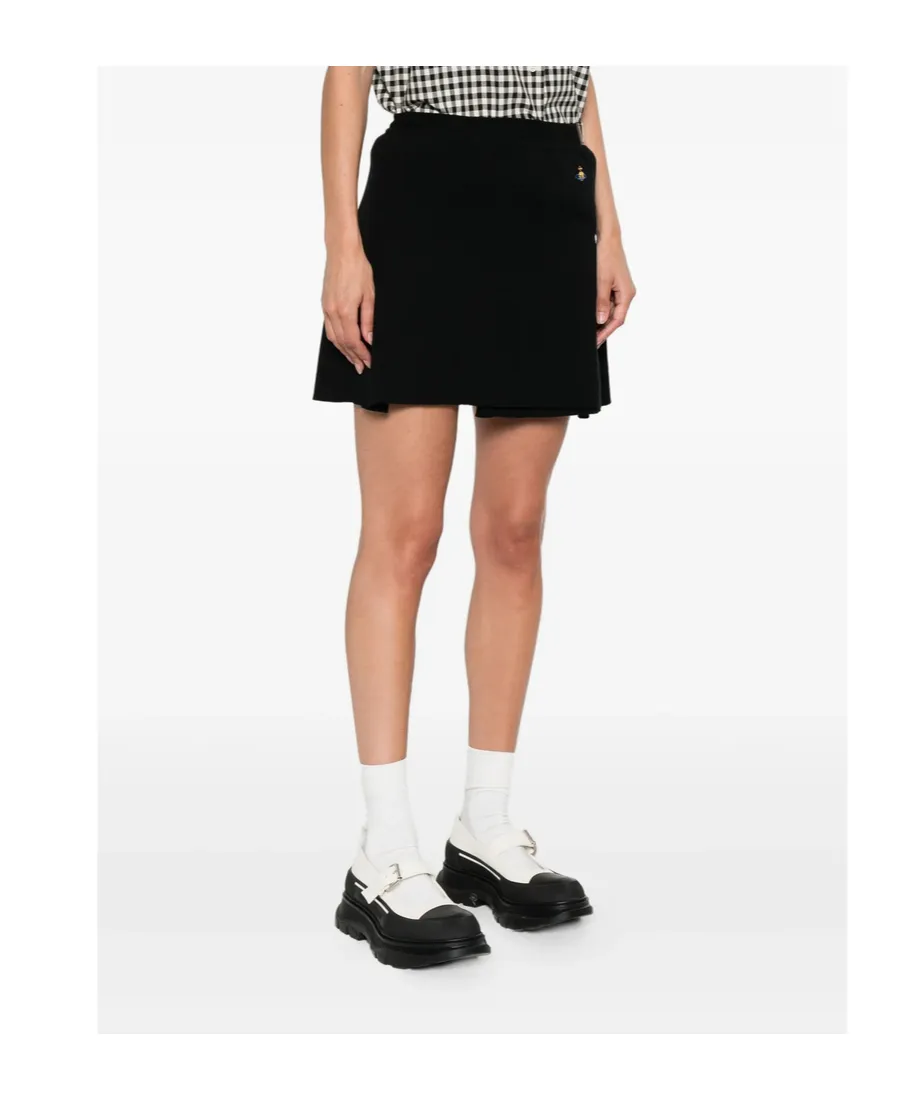 Belted Pleated Mini Skirt