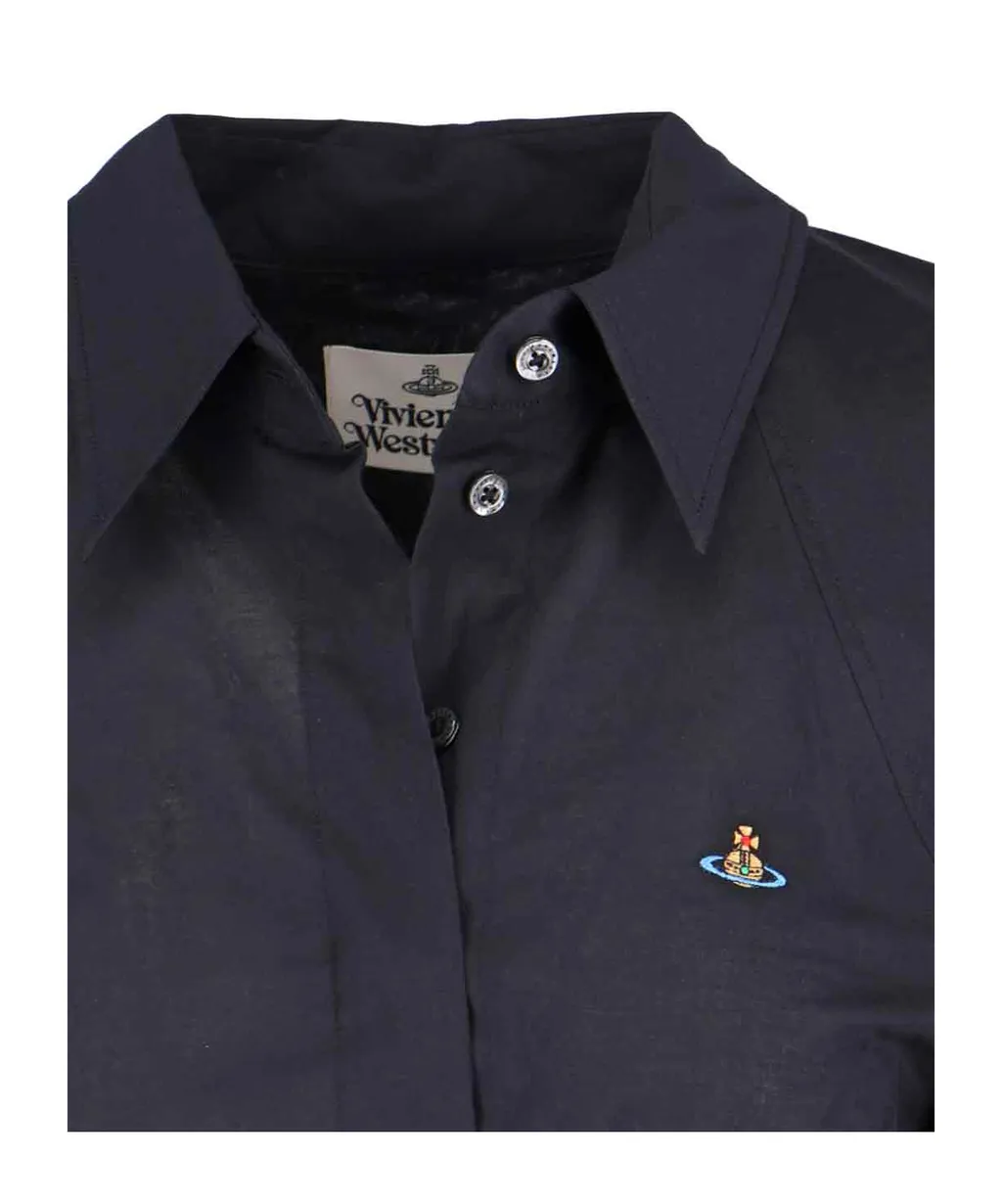 Logo Embroidered Ruffled Top