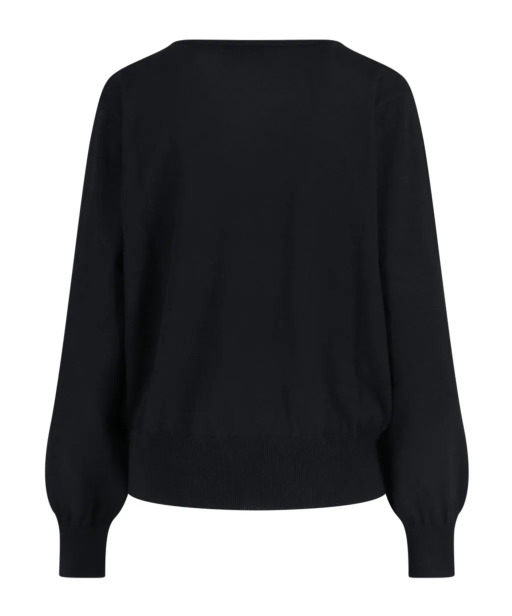Logo Embroidered Boat Neck Jumper