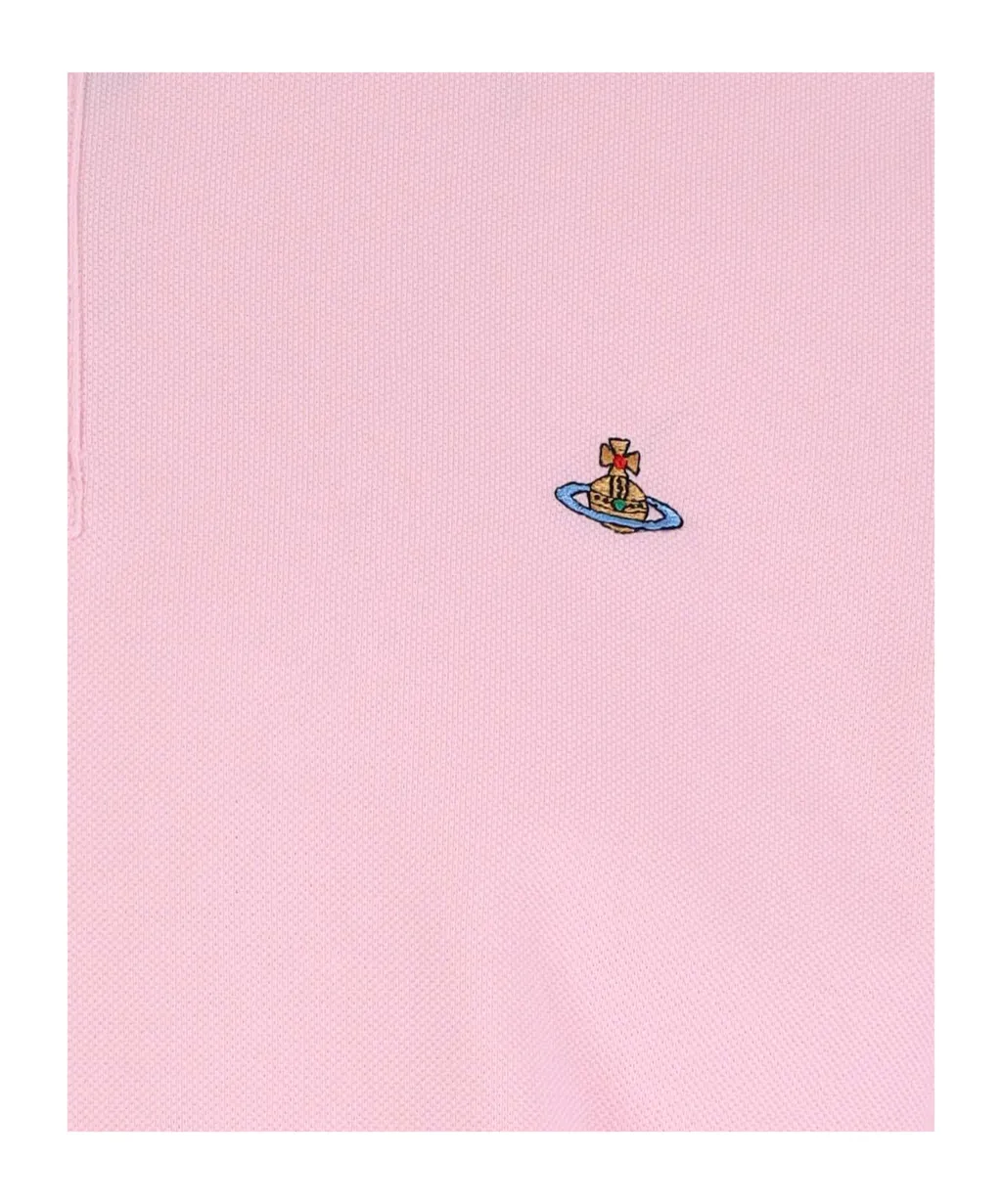 Short Sleeved Orb-Embroidered Polo Shirt