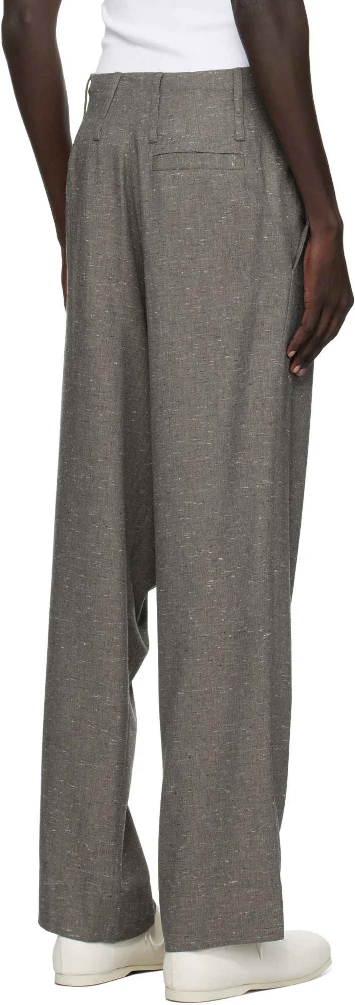 Asymmetric Fastened Straight Leg Trousers