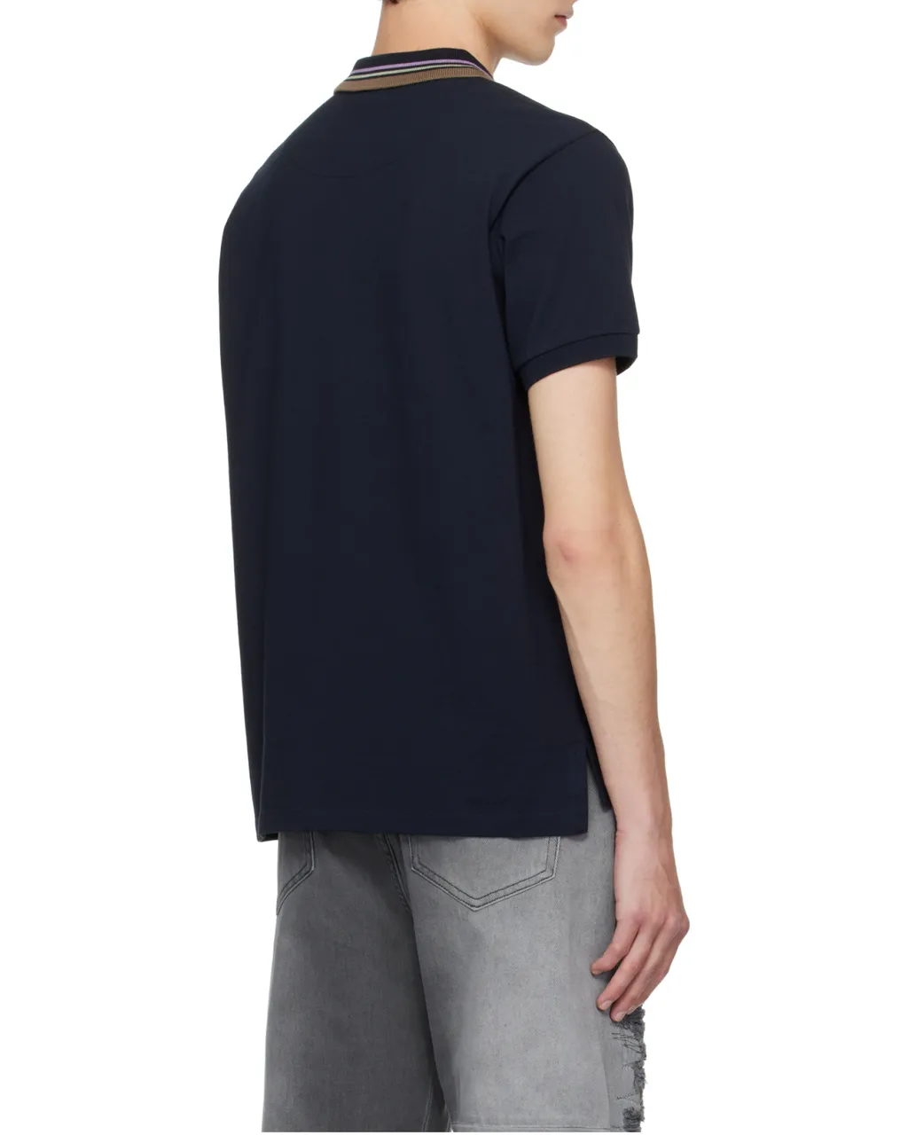 Short Sleeved Orb-Embroidered Polo Shirt
