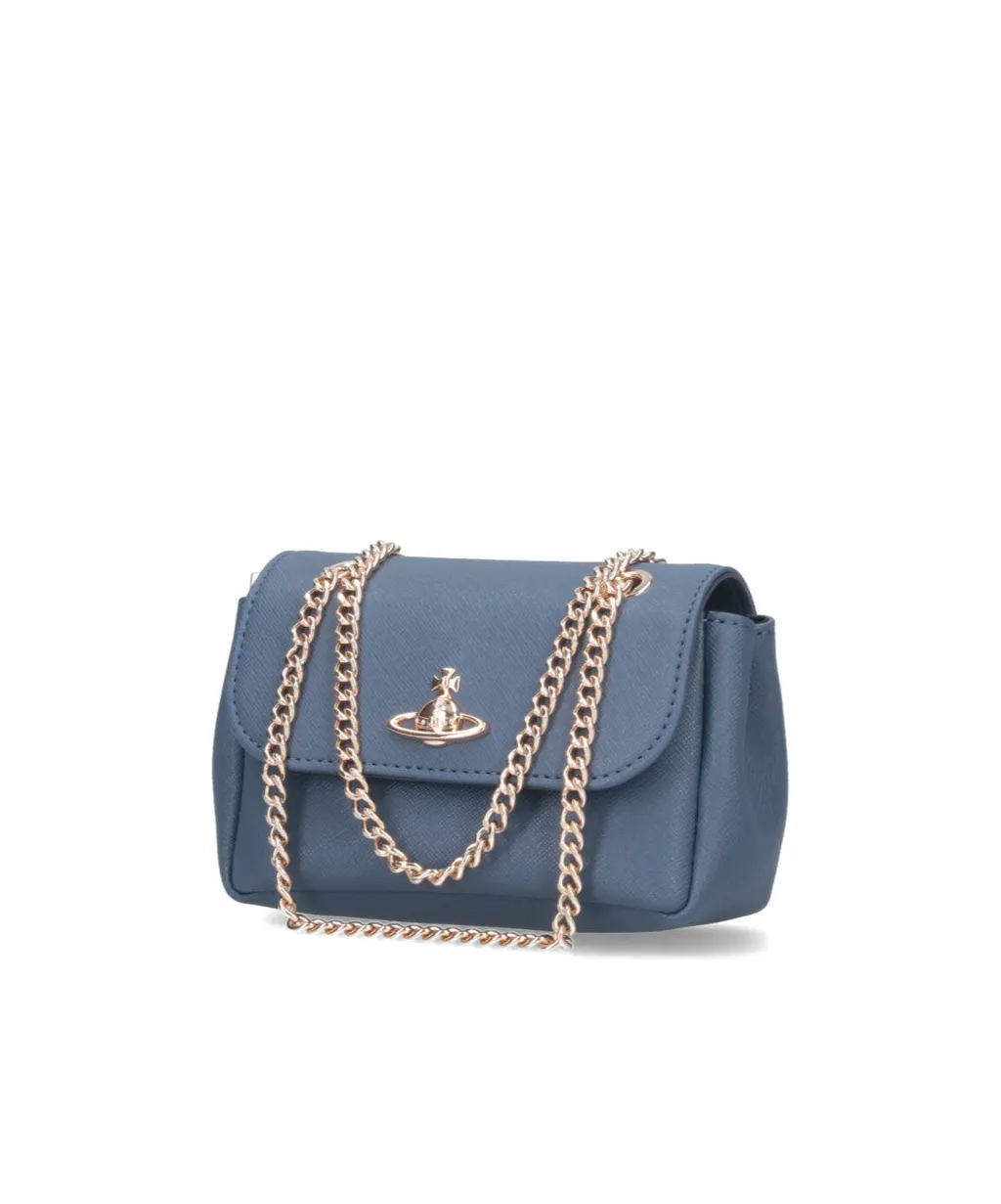 Orb Plaque Foldover Top Shoulder Bag
