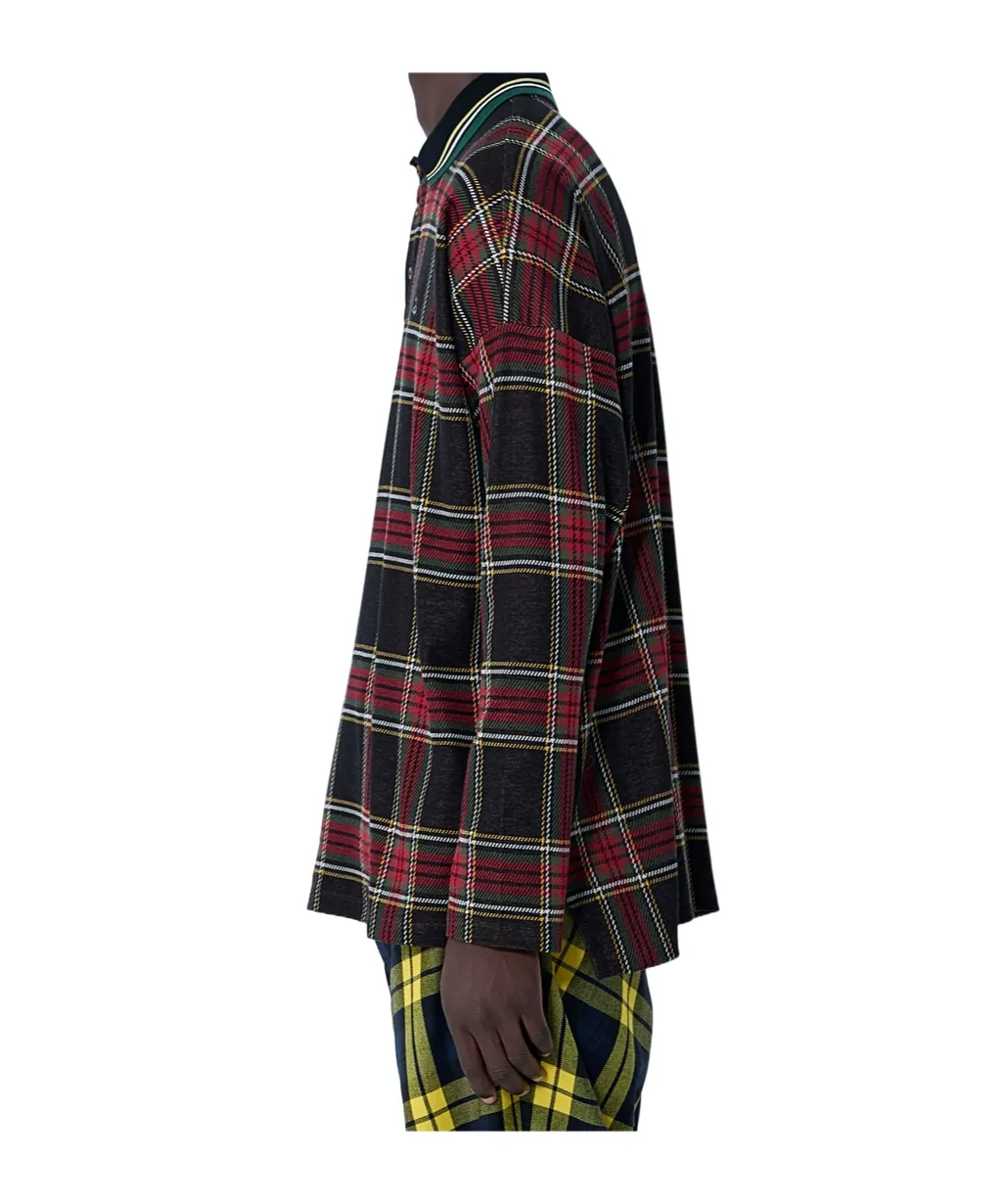 Logo Embroidered Checked Polo Shirt