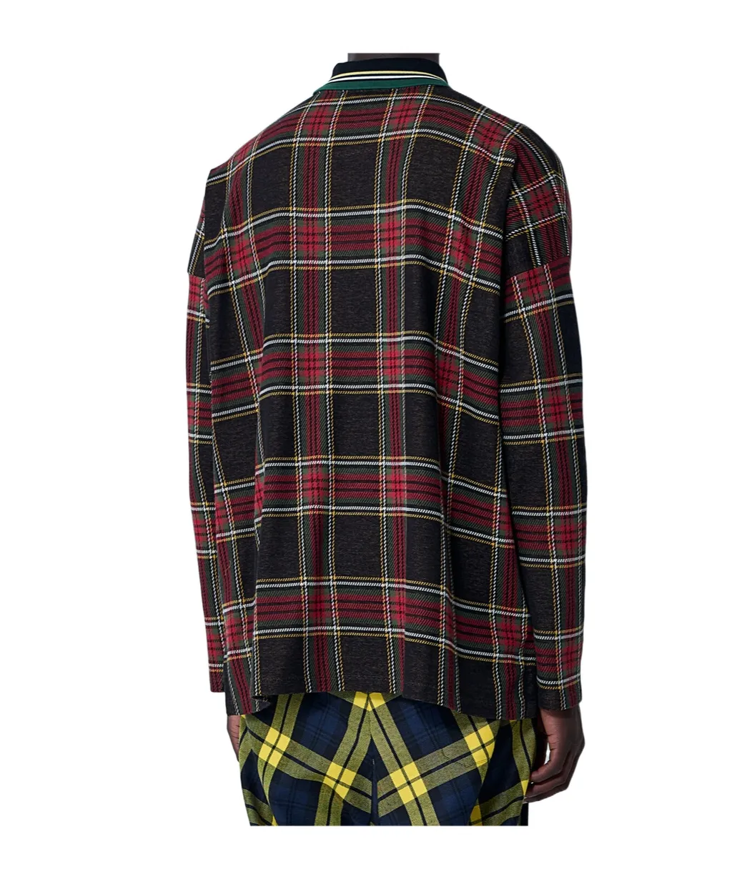 Logo Embroidered Checked Polo Shirt