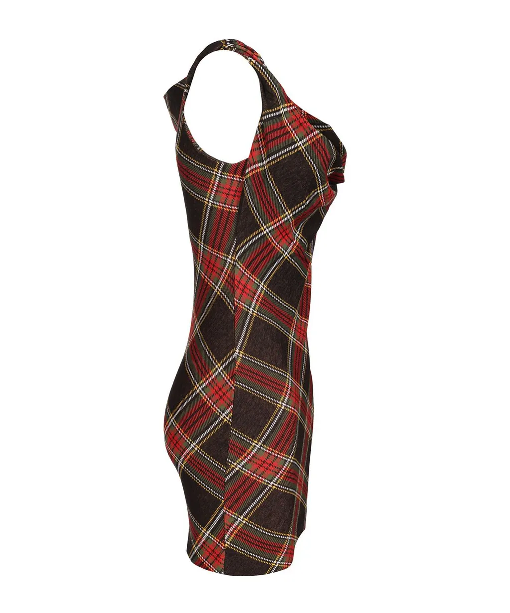 Checked Sleeveless Dress