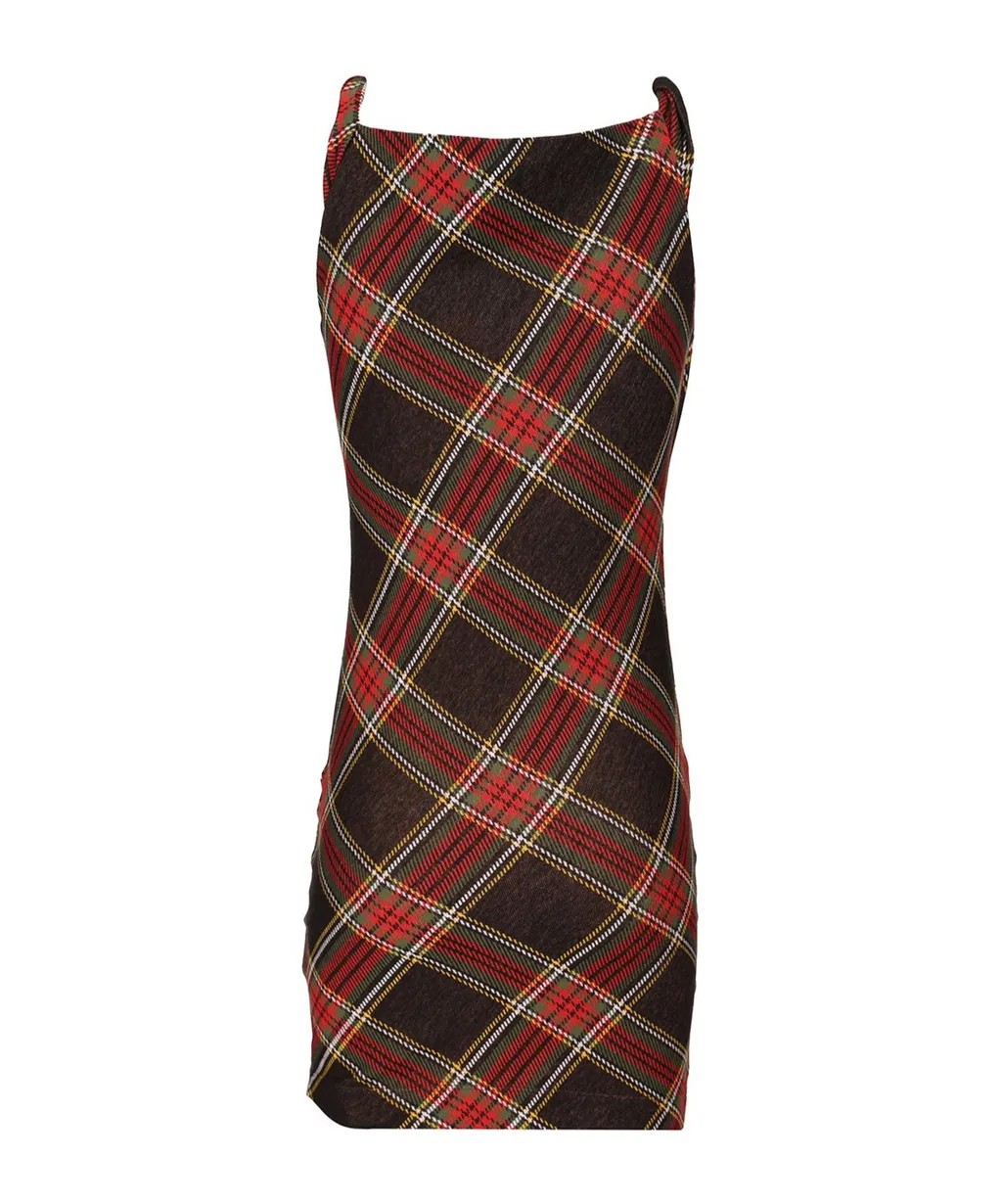 Checked Sleeveless Dress