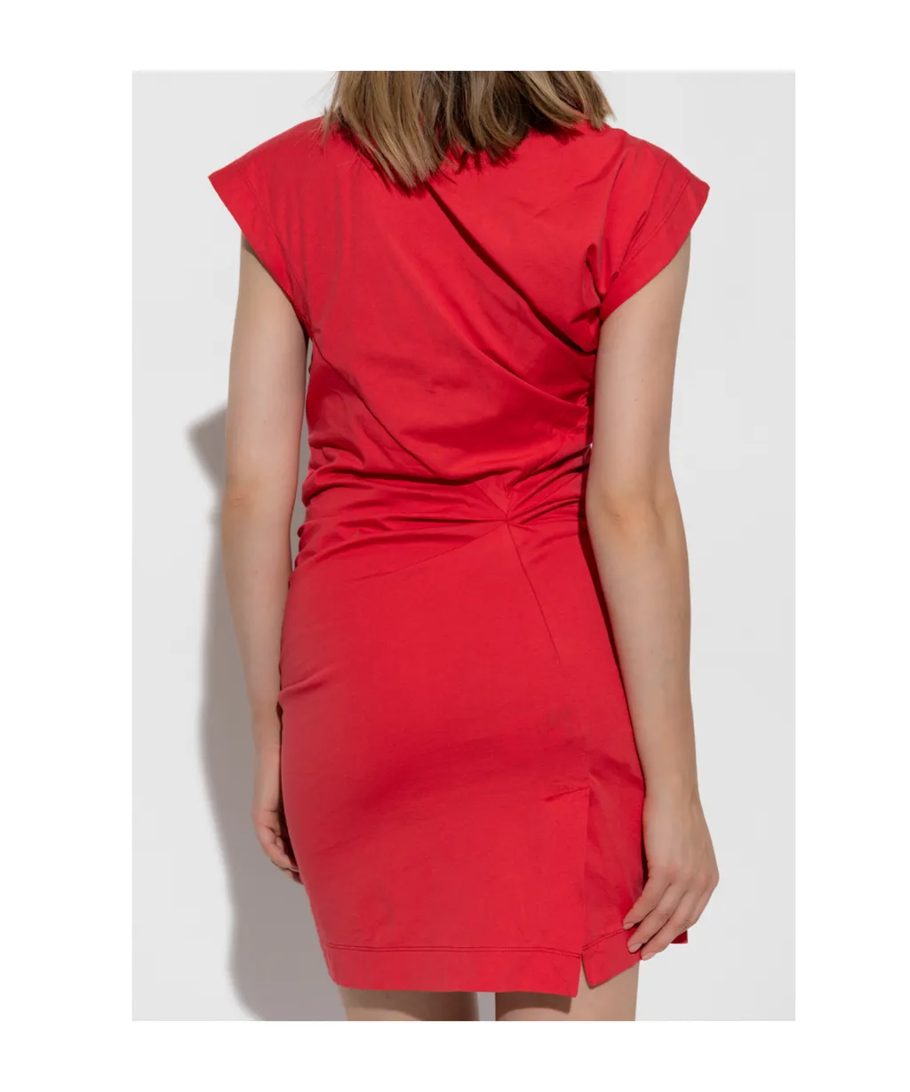 Orb-Embroidered Asymmetric Mini Dress