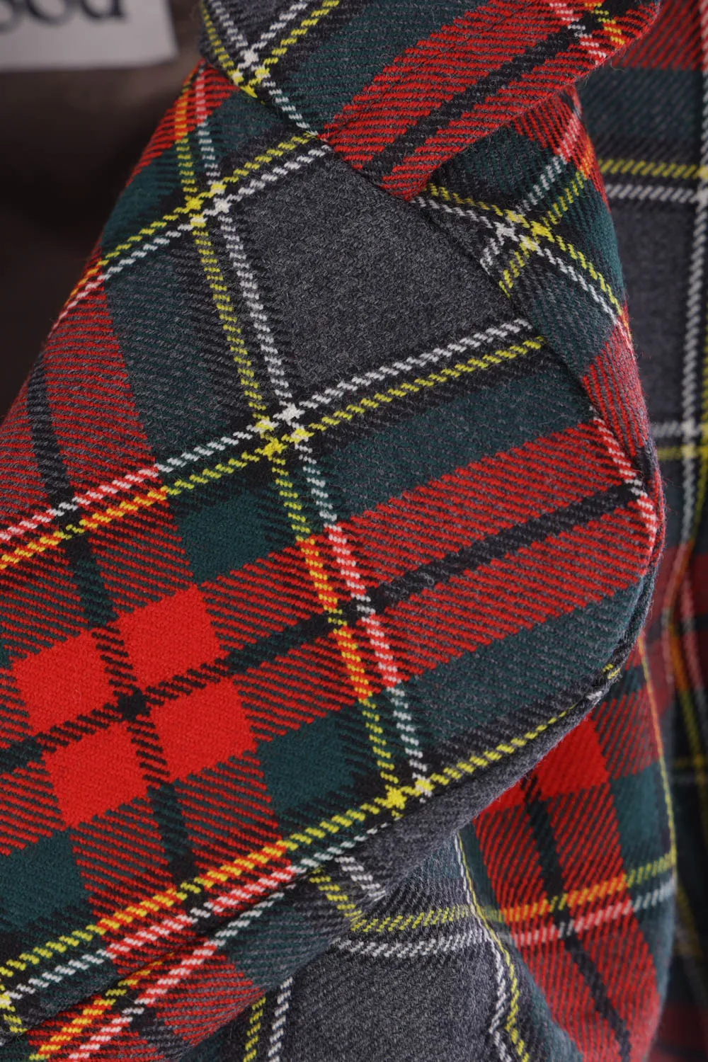 Single-Breasted Checkd Jacket