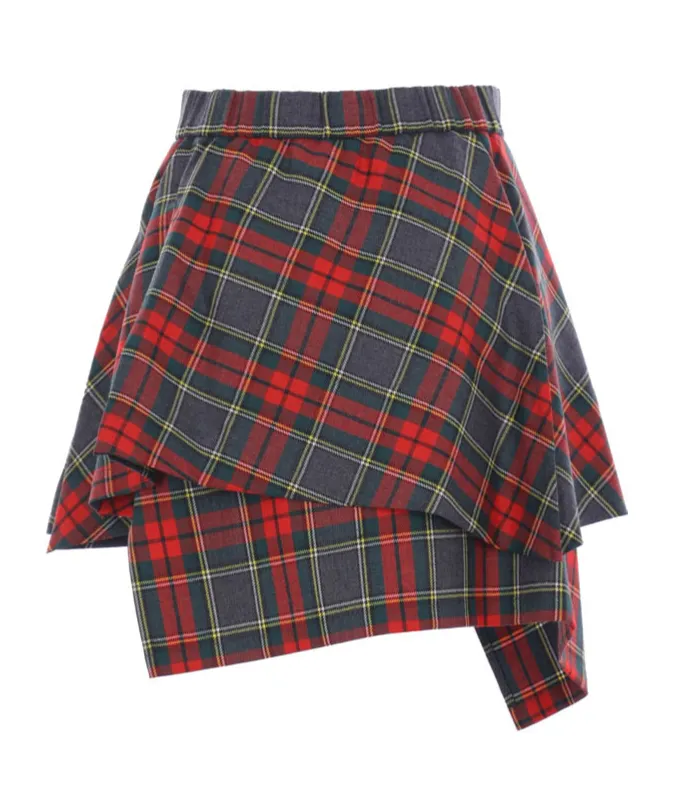 Taran Checked Kilt Mini Skirt