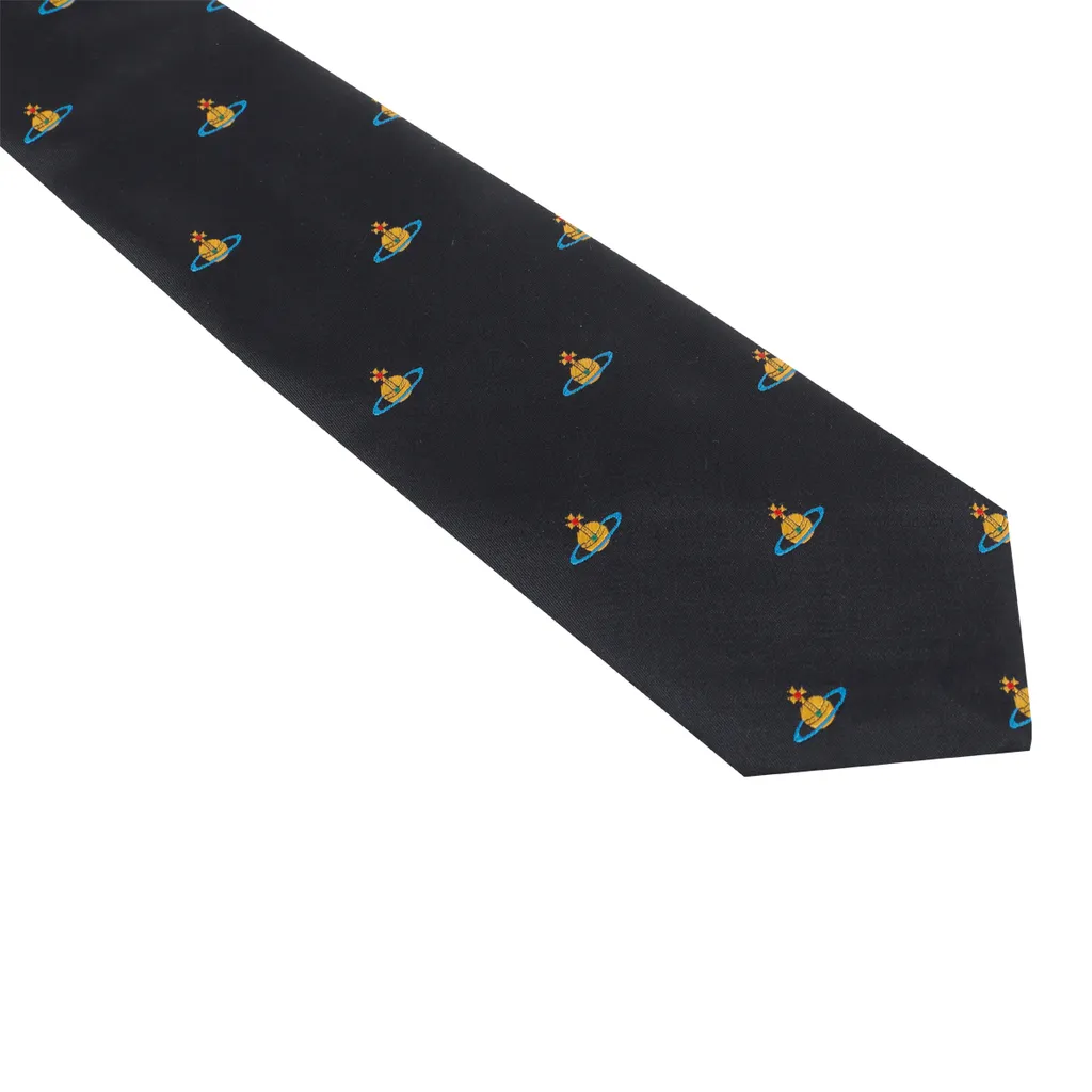 Orb-Embroidered Tie