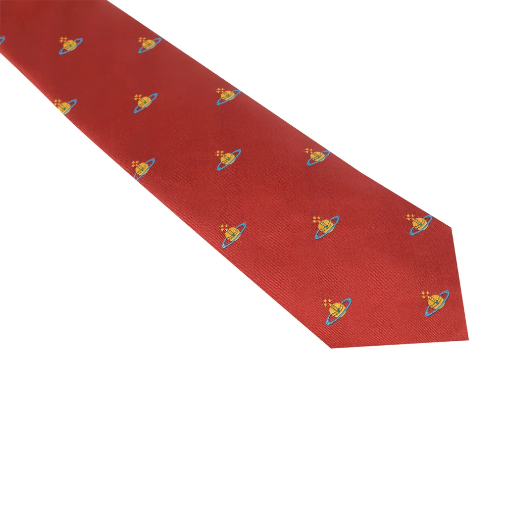 Orb-Embroidered Tie