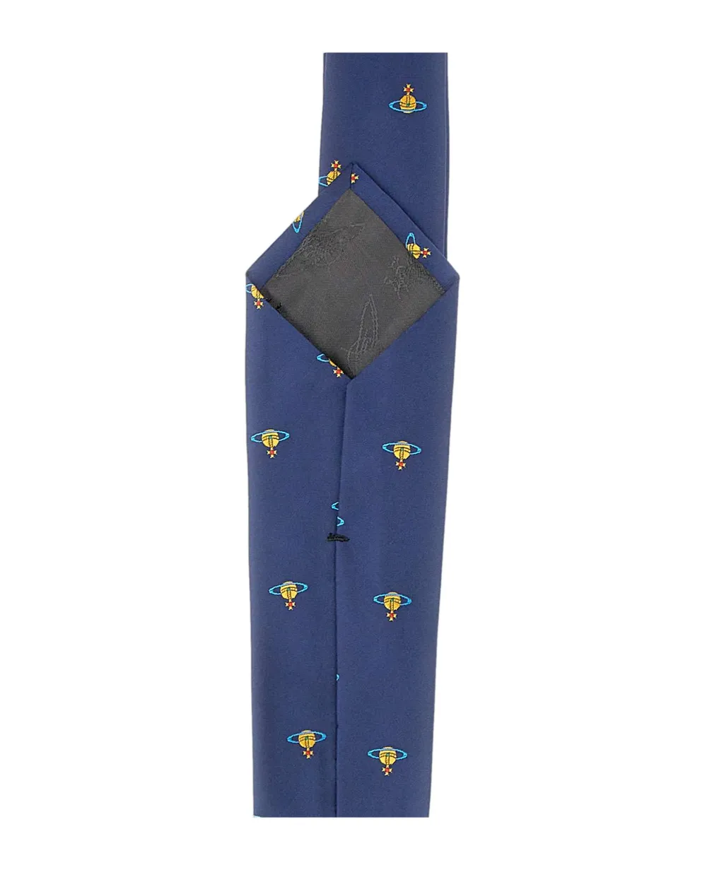 Orb-Embroidered Tie