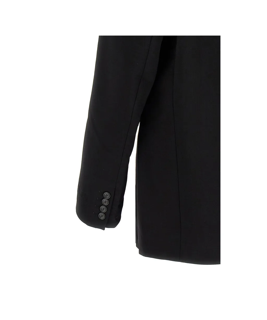 Logo Embroidered Single-Breasted Blazer
