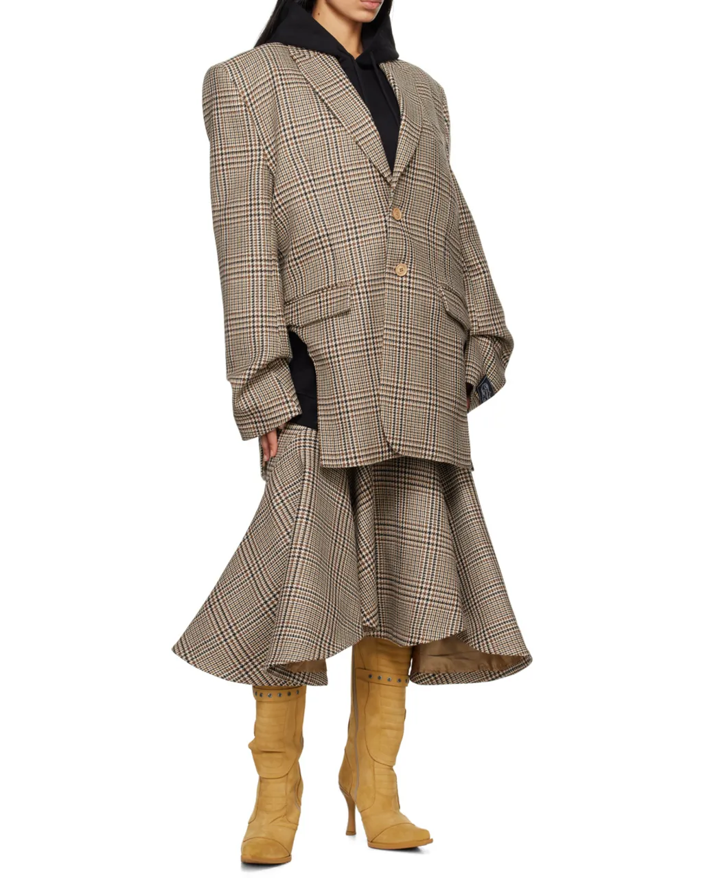 Godet Mid-Length Skirt