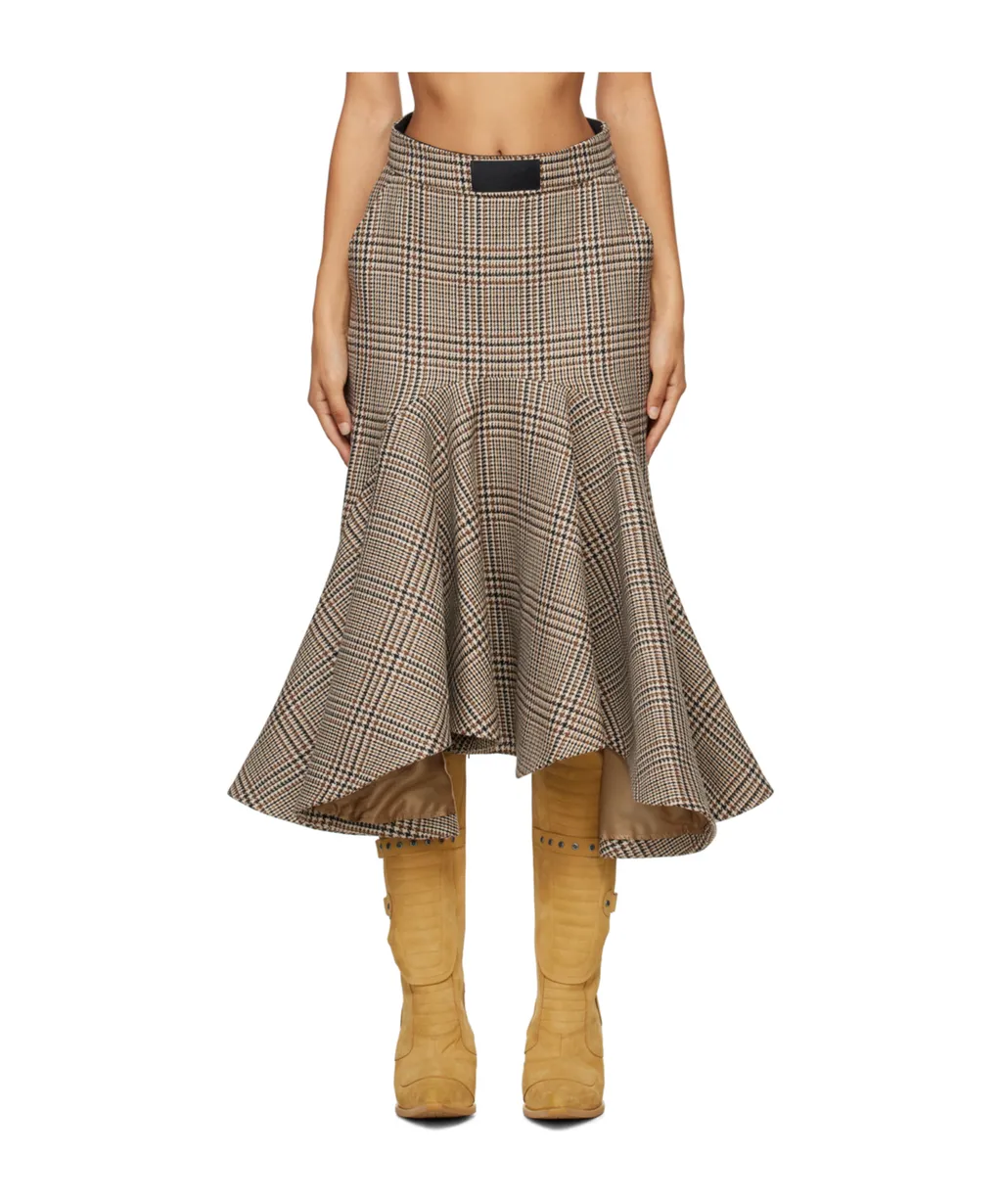 Godet Mid-Length Skirt
