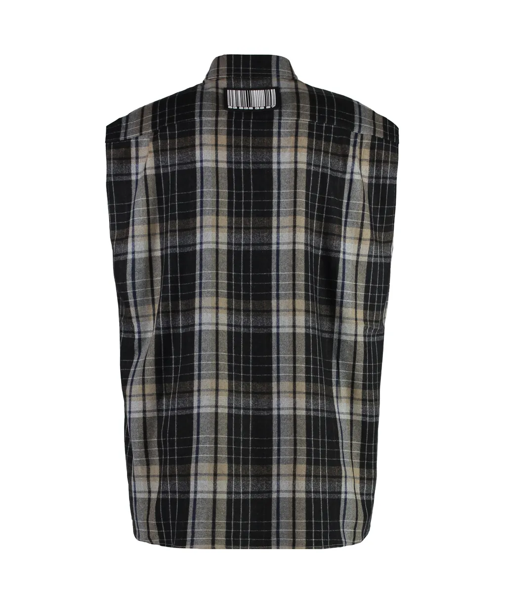Sleeveless Plaid Shirt