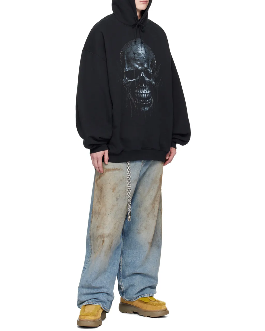 Skull Printed Oversized Hoodie