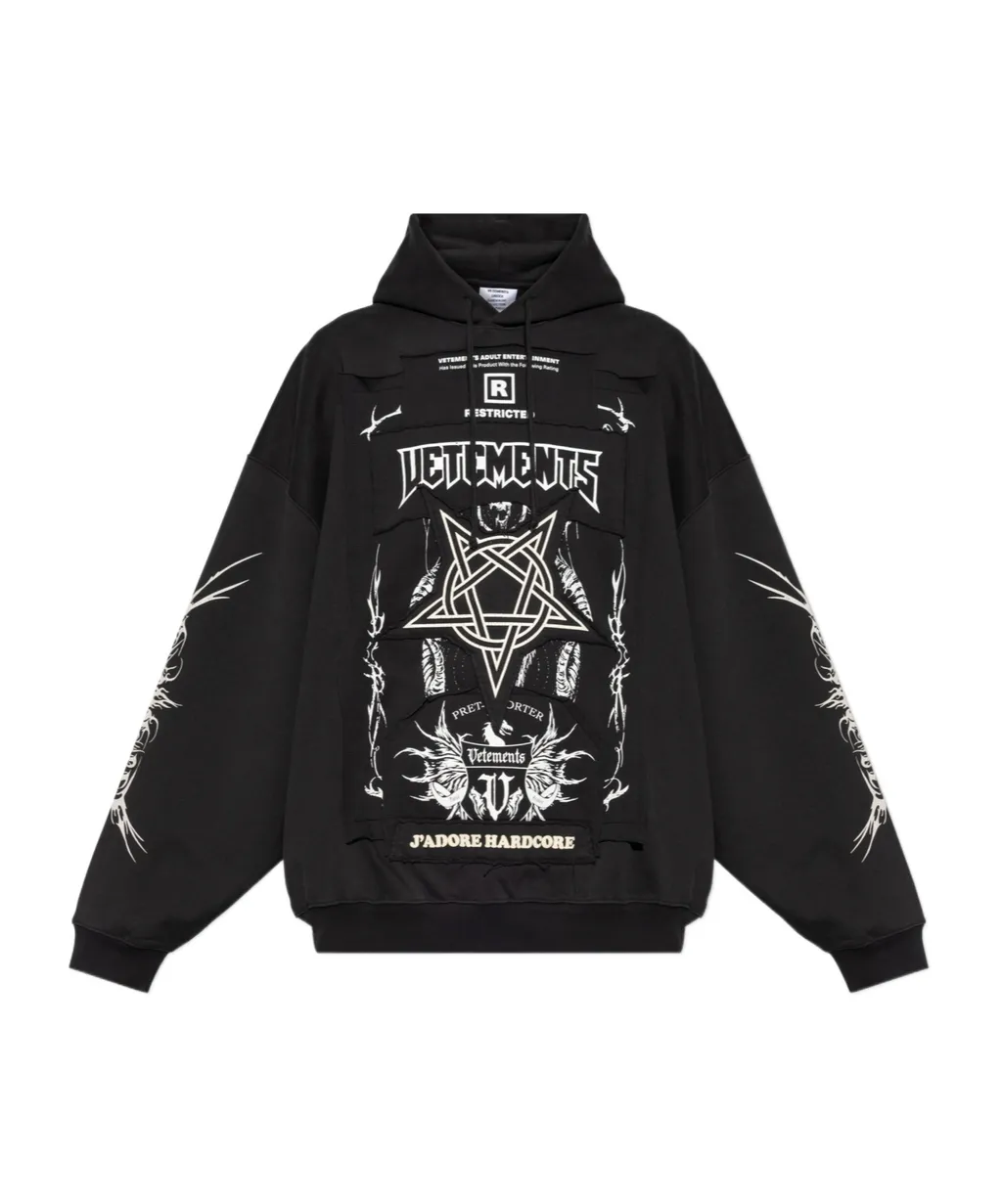 Logo Patch Drawstring Hoodie