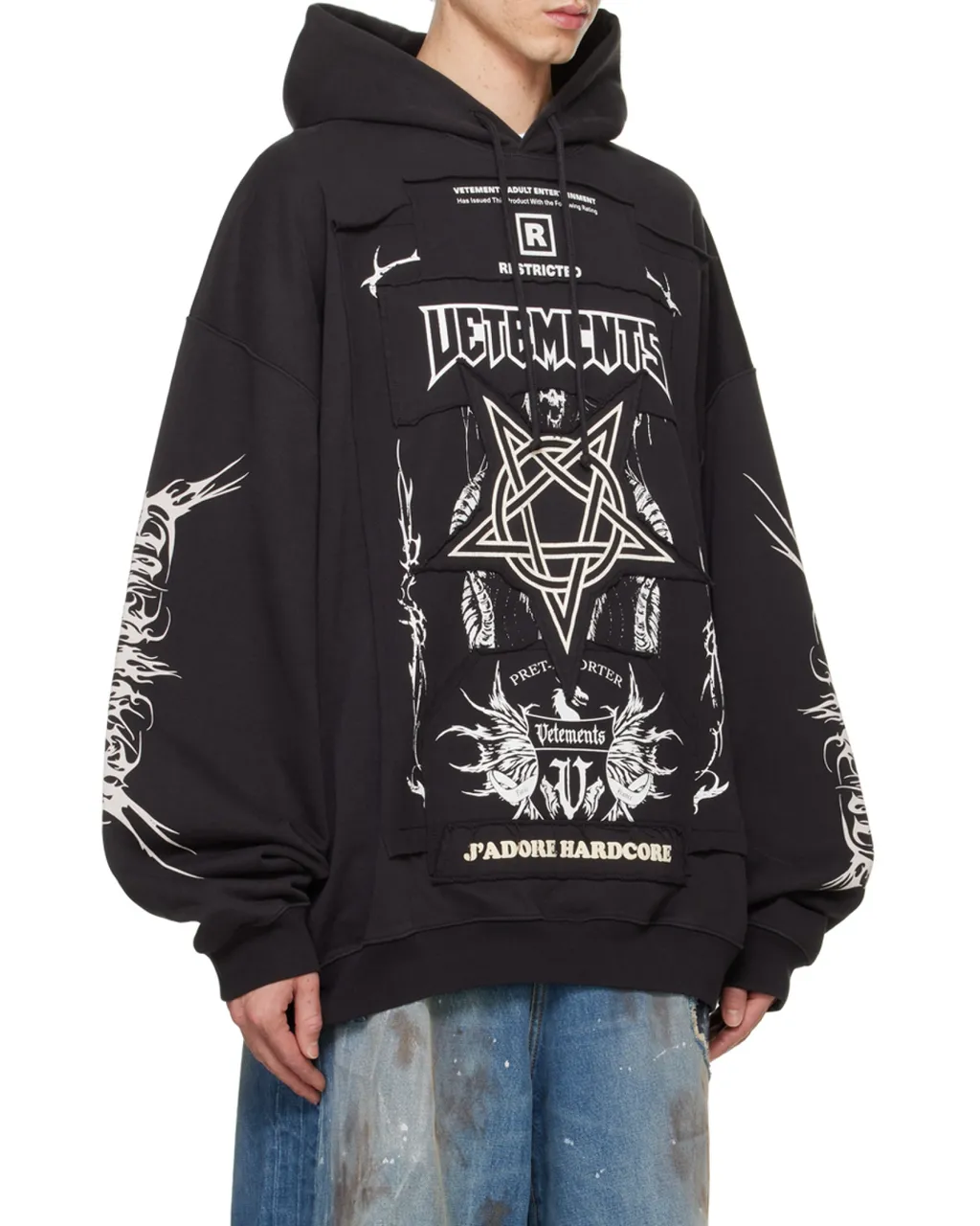 Logo Patch Drawstring Hoodie