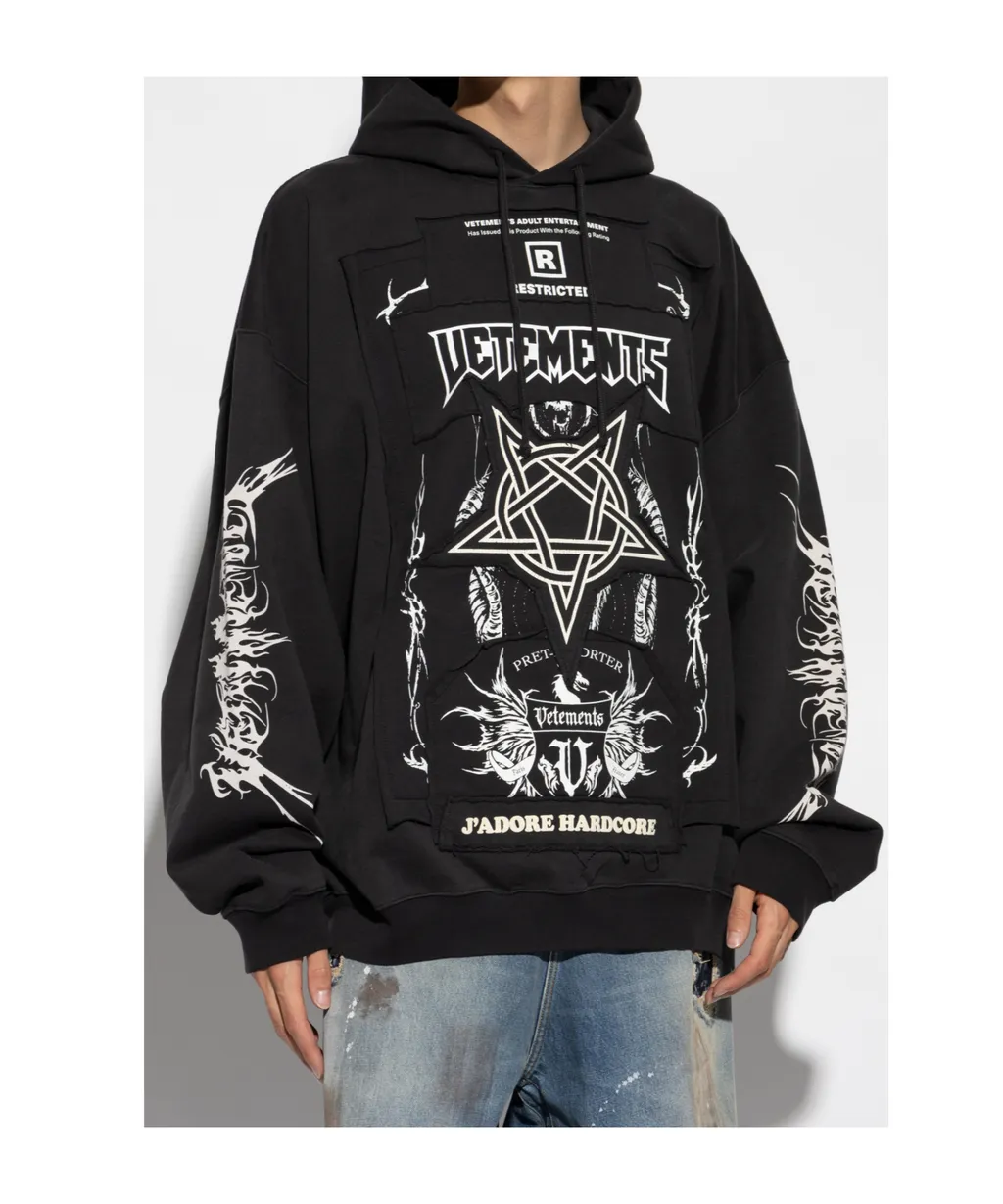 Logo Patch Drawstring Hoodie