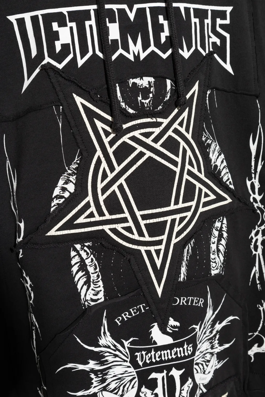 Logo Patch Drawstring Hoodie