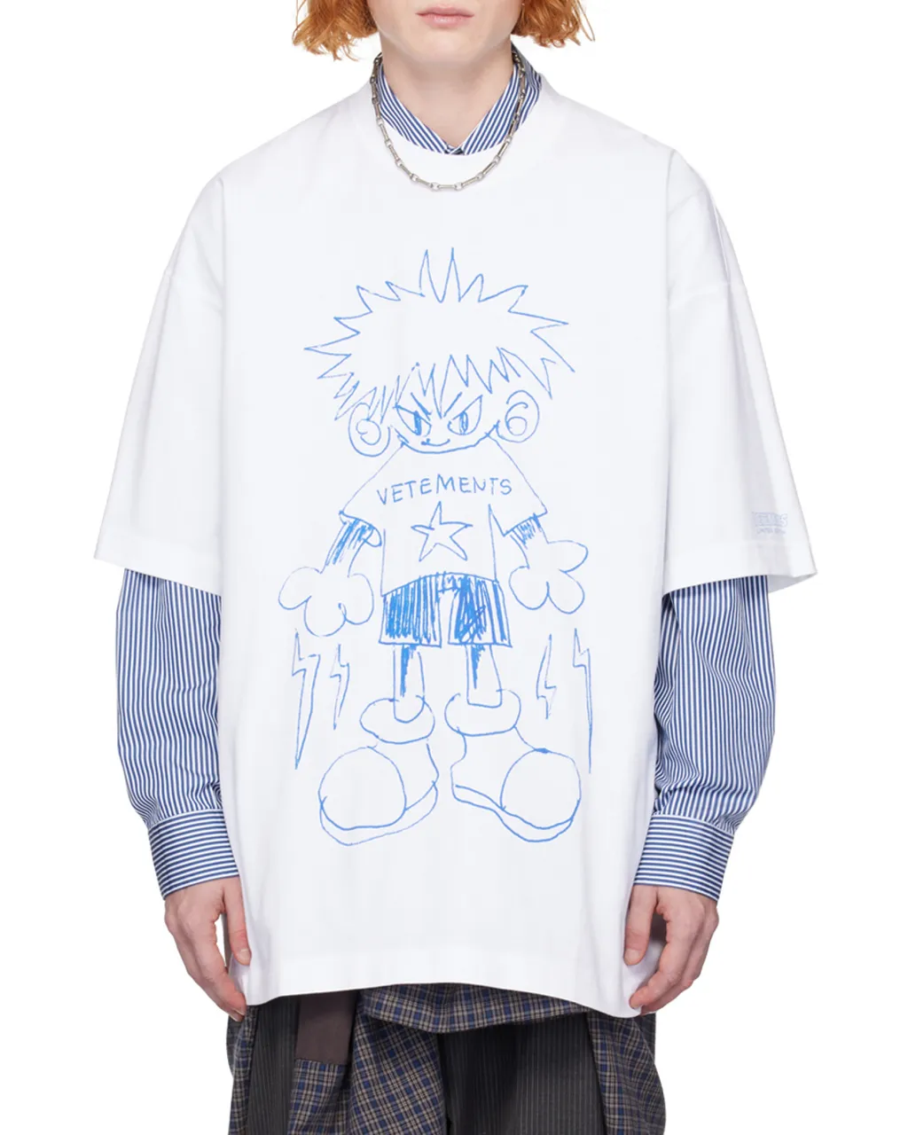 Drawing Printed Crewneck T-Shirt