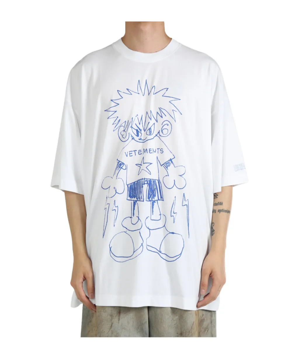 Drawing Printed Crewneck T-Shirt