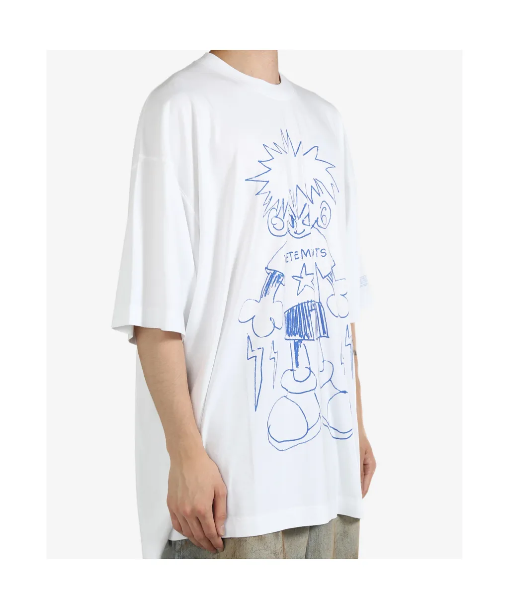 Drawing Printed Crewneck T-Shirt