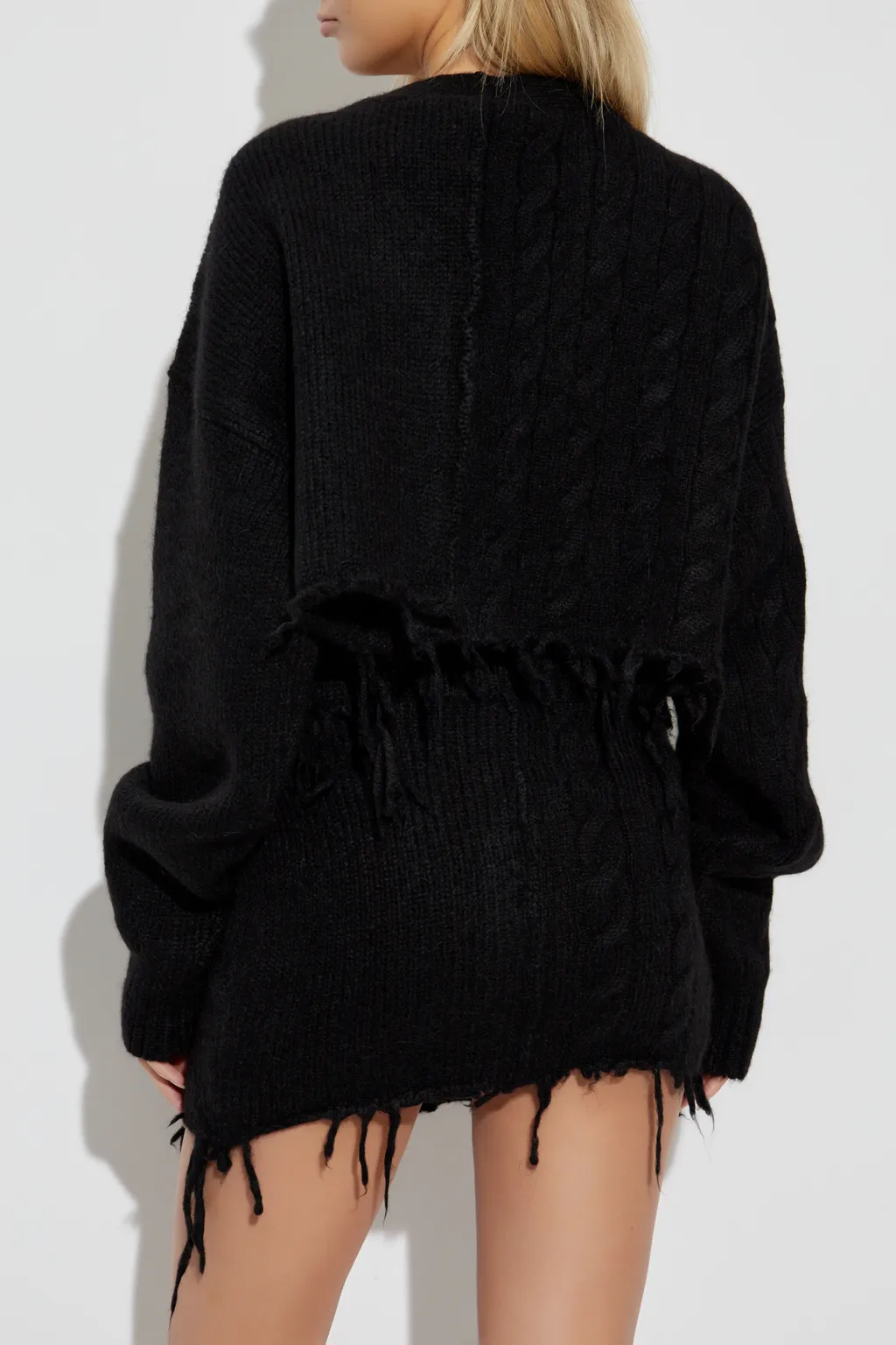 Button-Up Distressed Cardigan