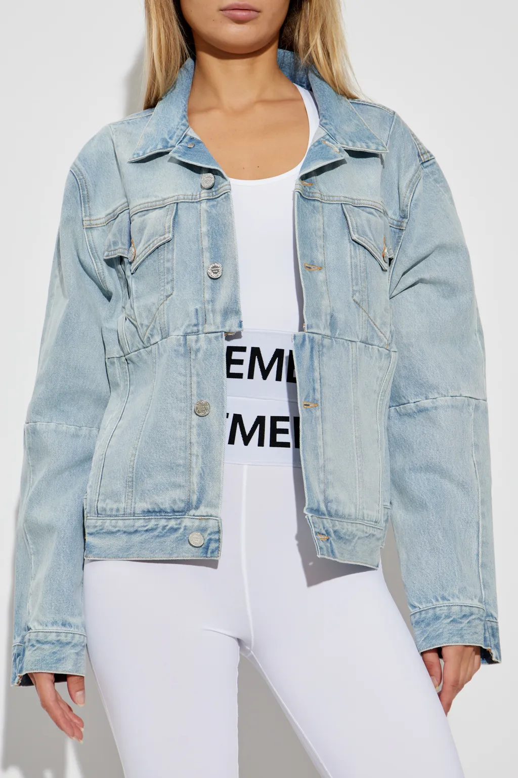 Collared Button-Up Denim Jacket
