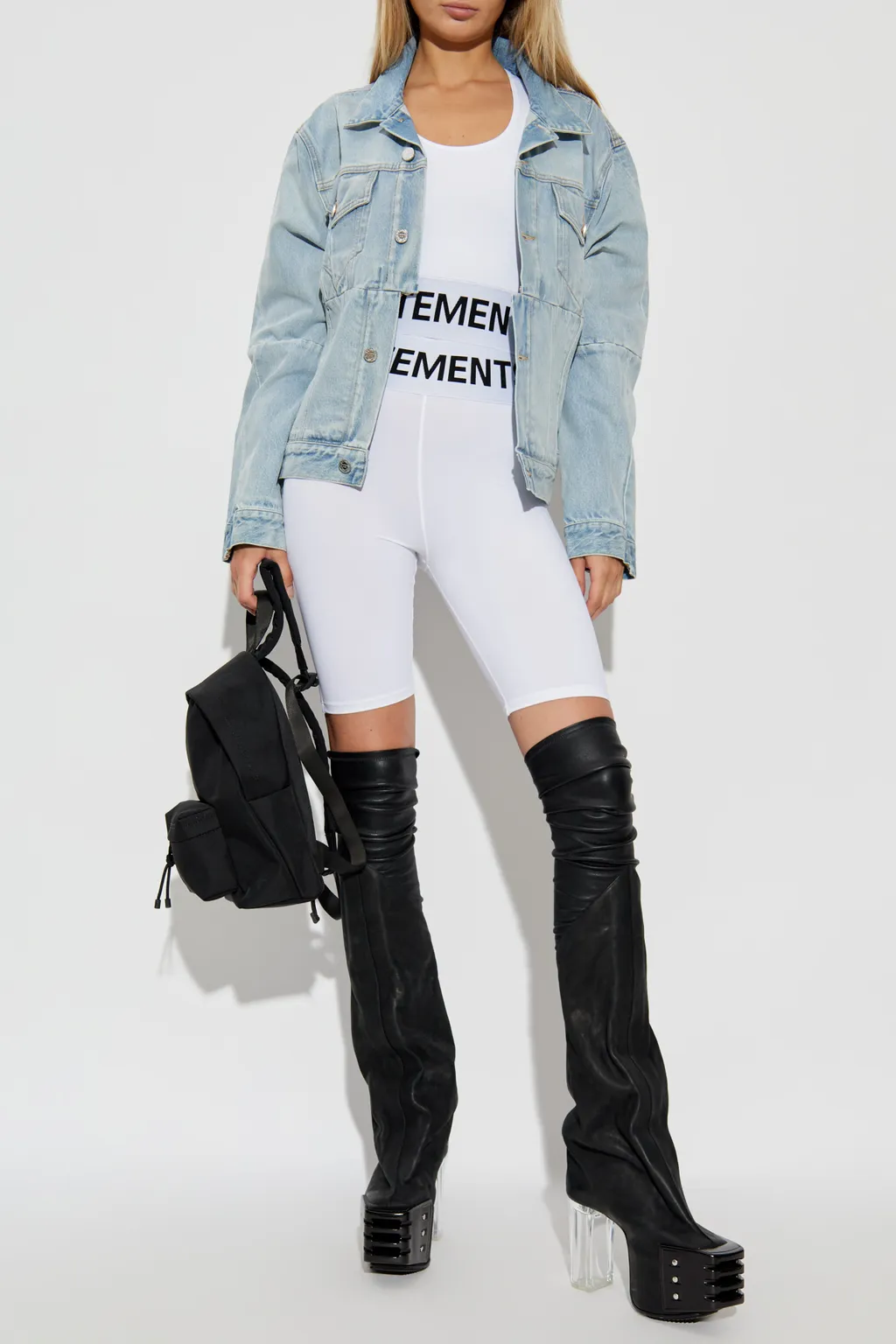 Collared Button-Up Denim Jacket