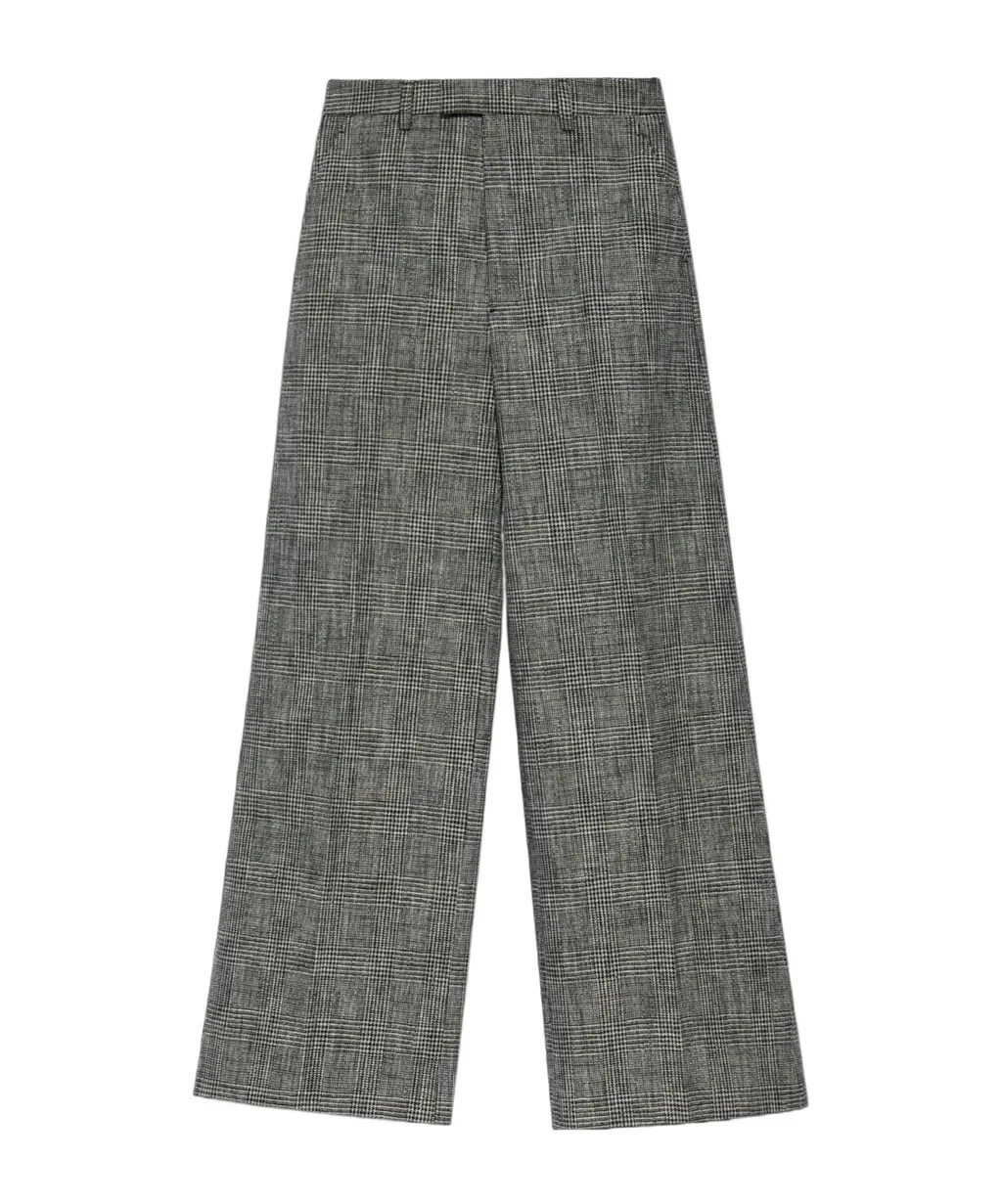 Checked Wide-Leg Trousers