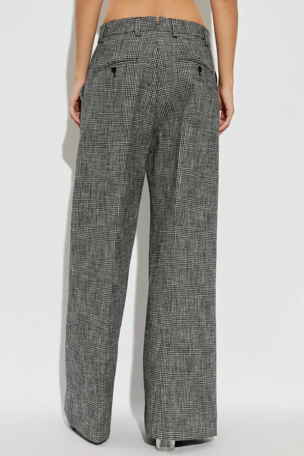 Checked Wide-Leg Trousers