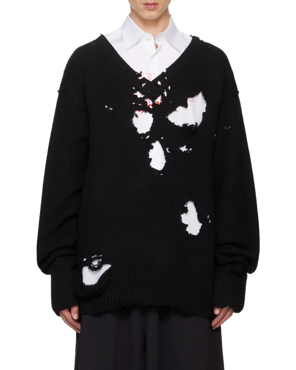 Distressed-Effect Sweater