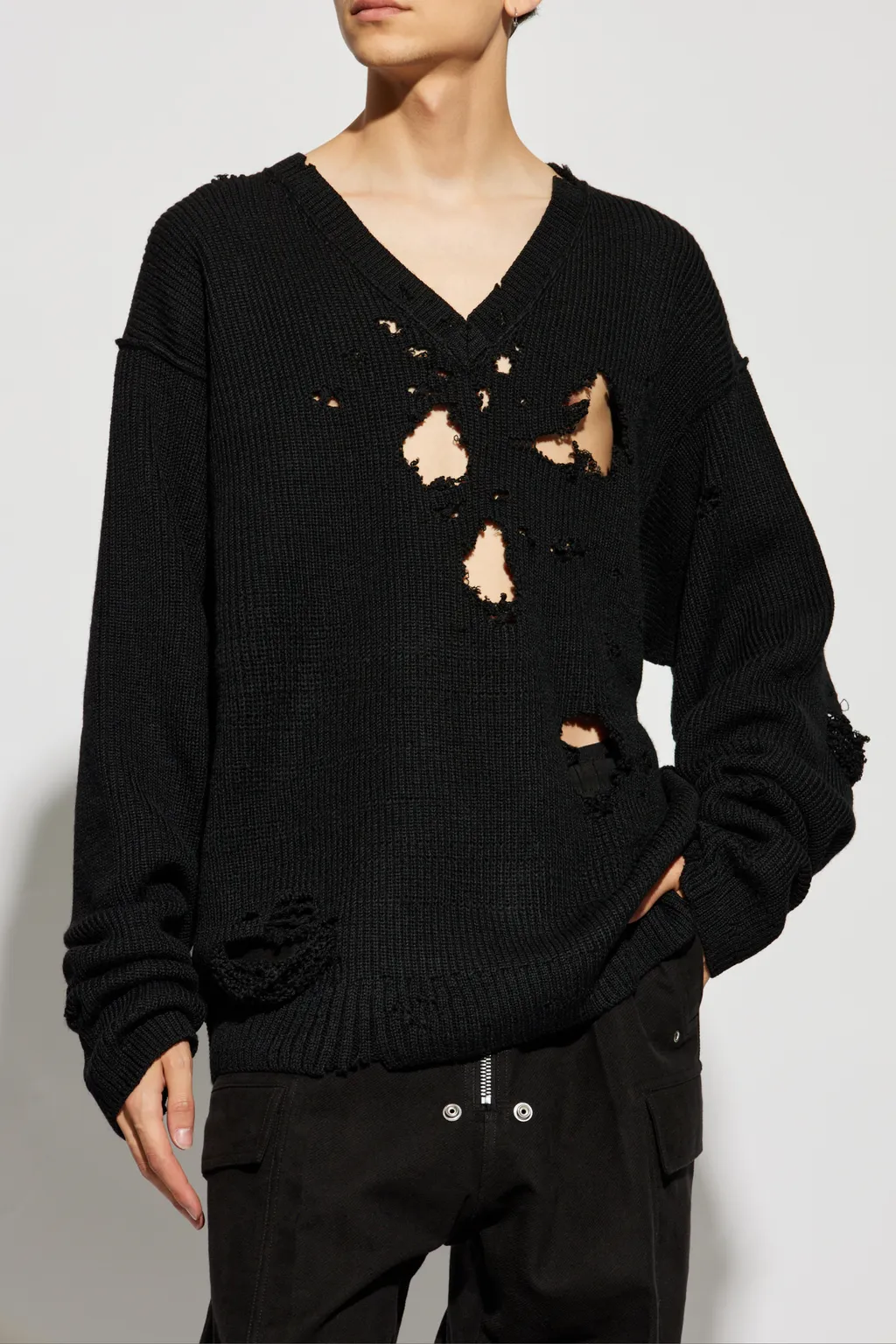 Distressed-Effect Sweater