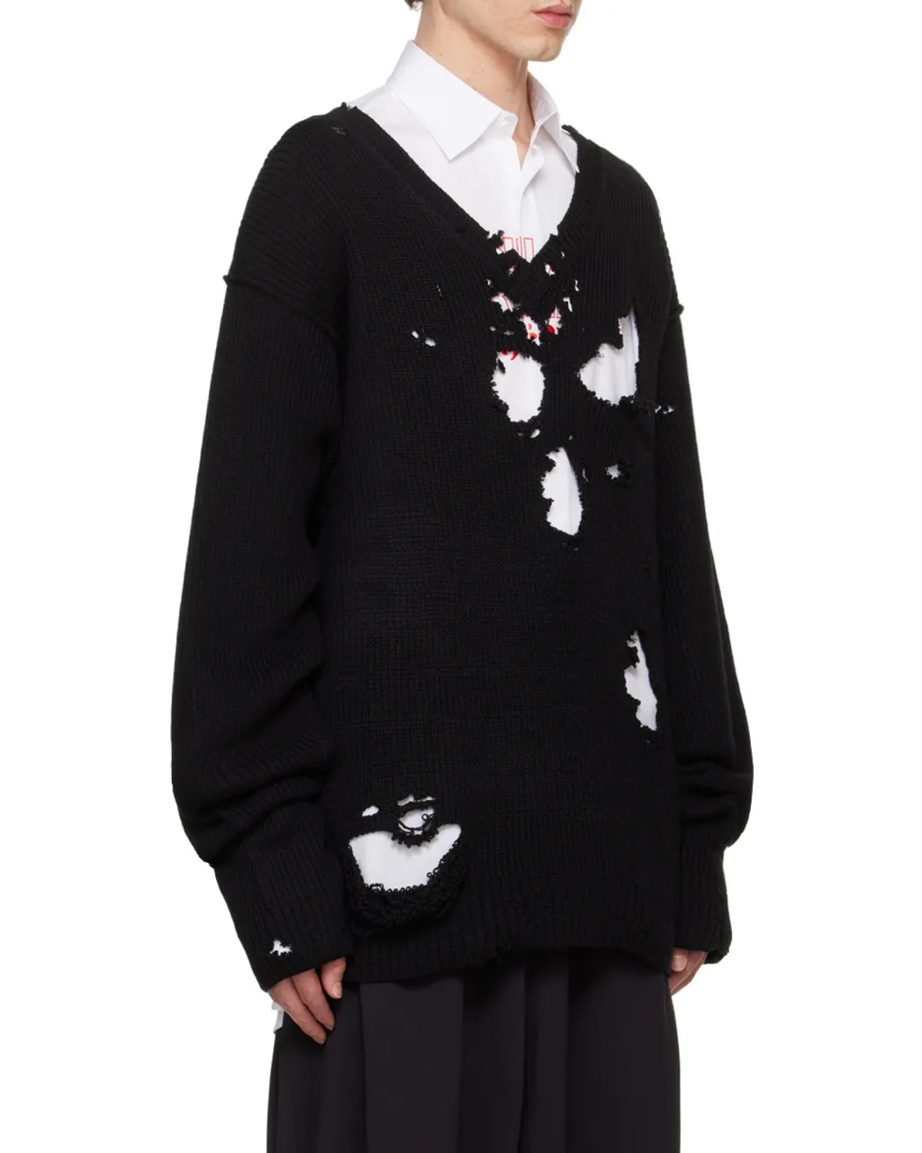 Distressed-Effect Sweater