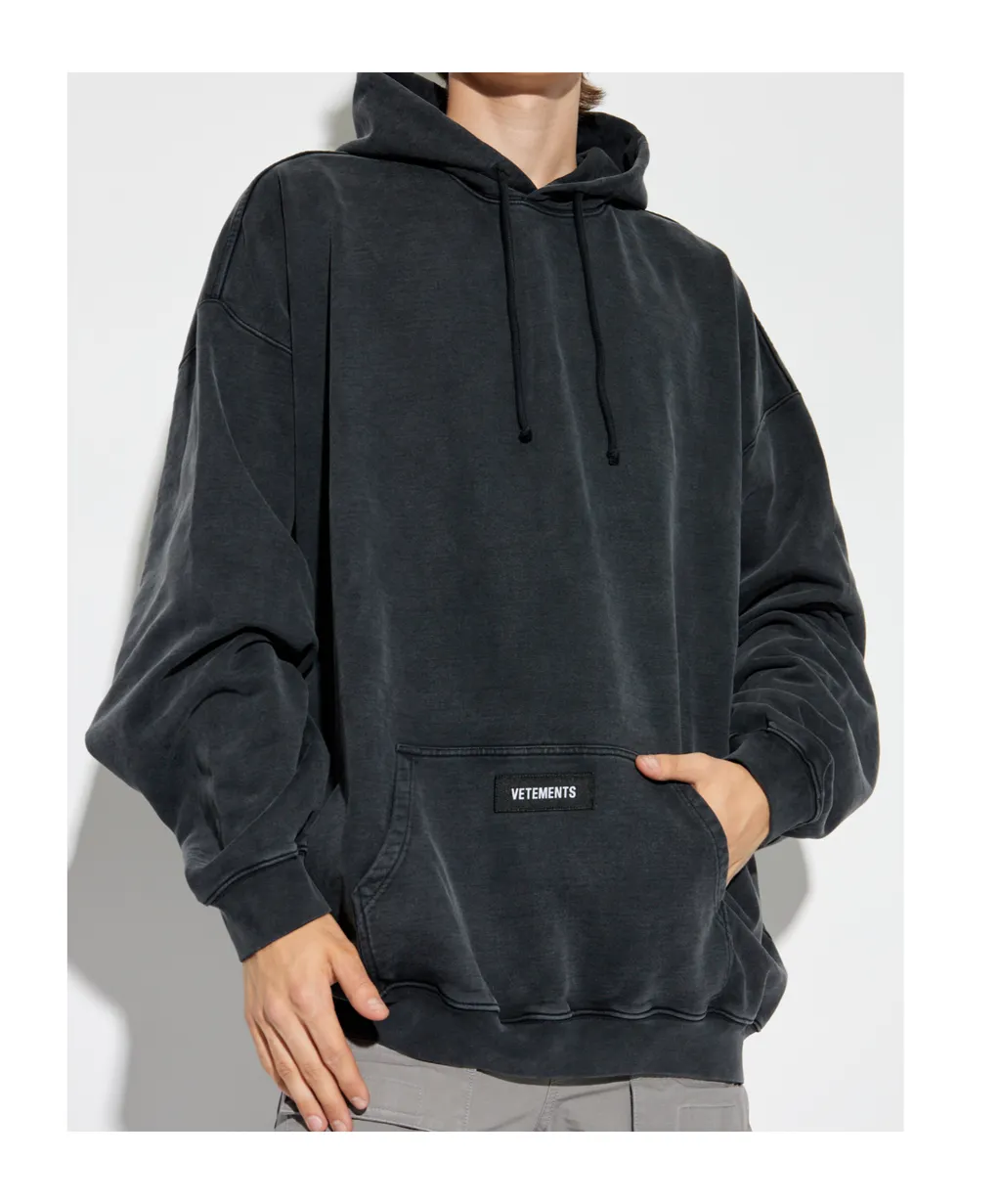 Logo Patch Drawstring Hoodie