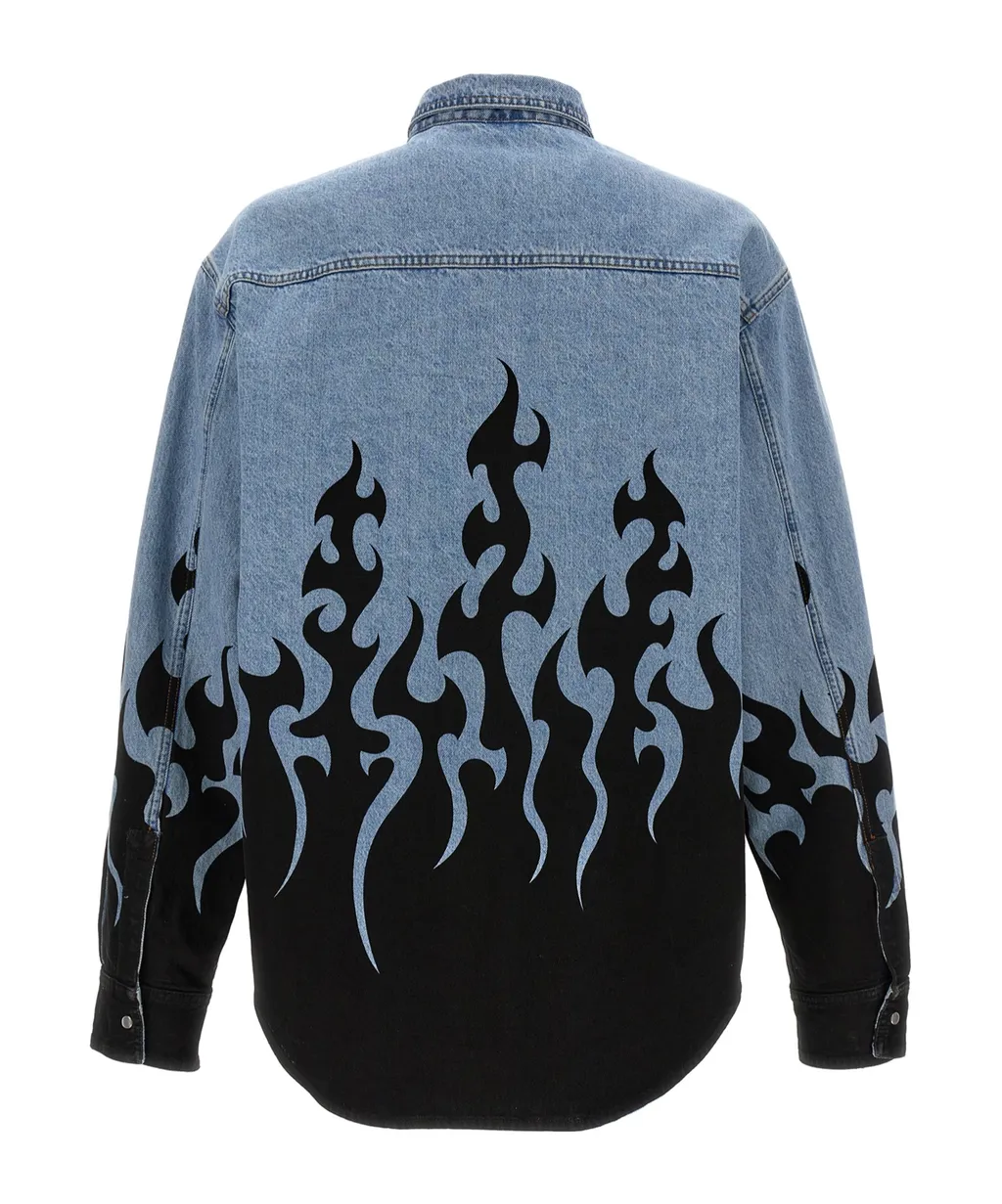 Fire Printed Denim Jacket