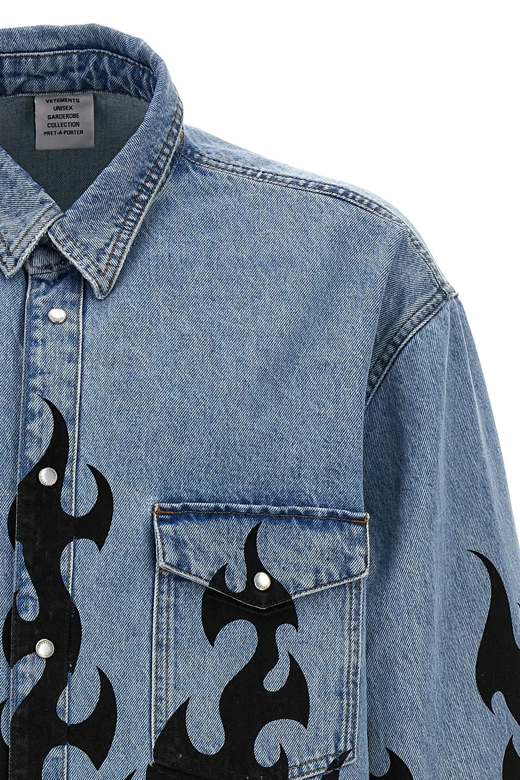 Fire Printed Denim Jacket