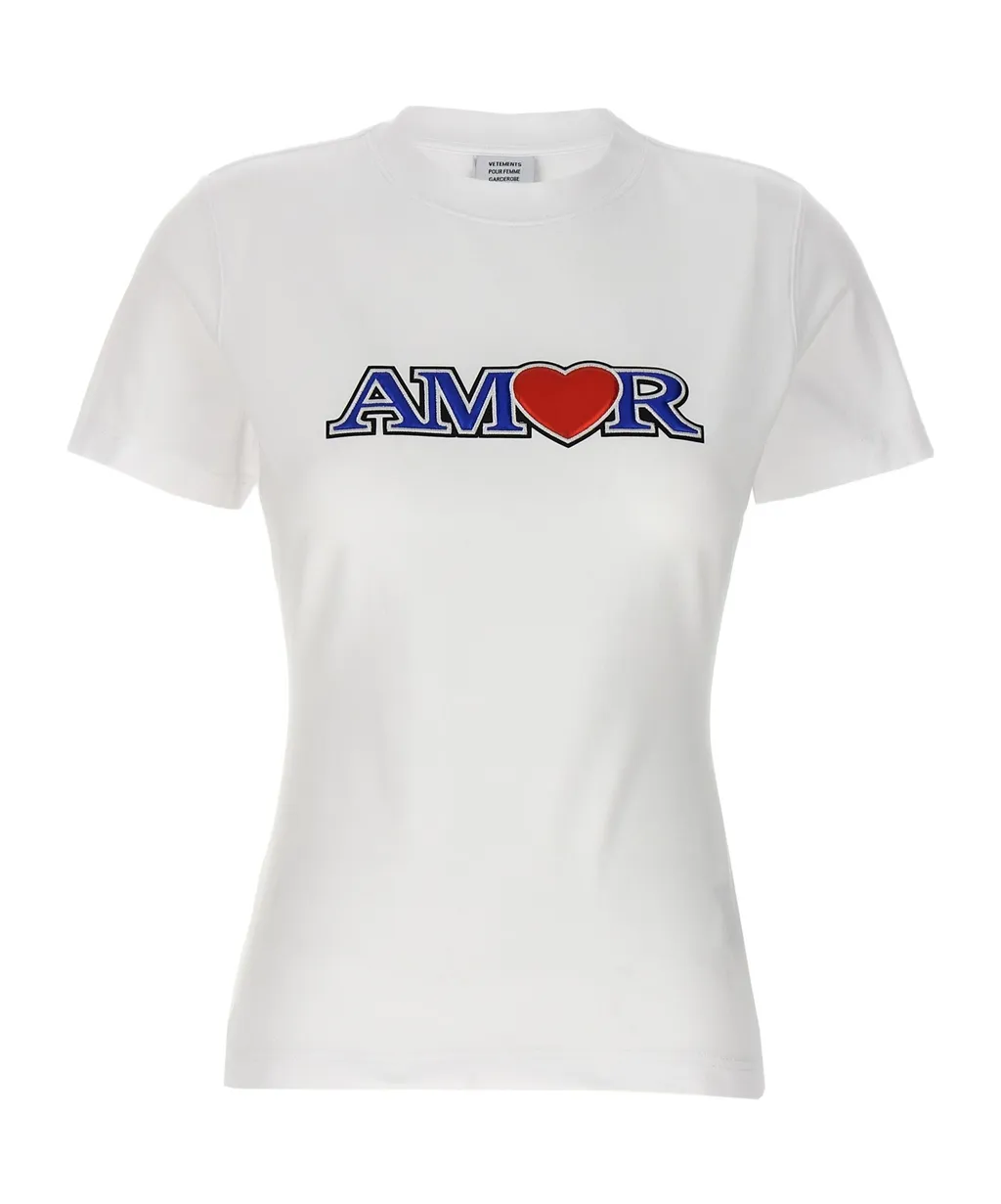 Amor Embroidered Crewneck T-Shirt