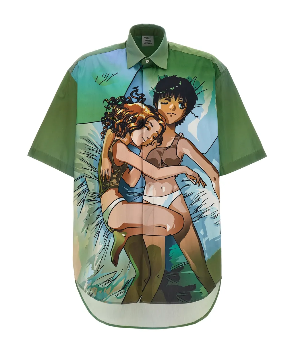 Anime-Print Cotton Shirt