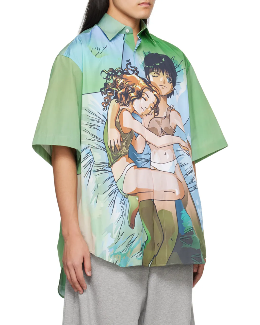 Anime-Print Cotton Shirt