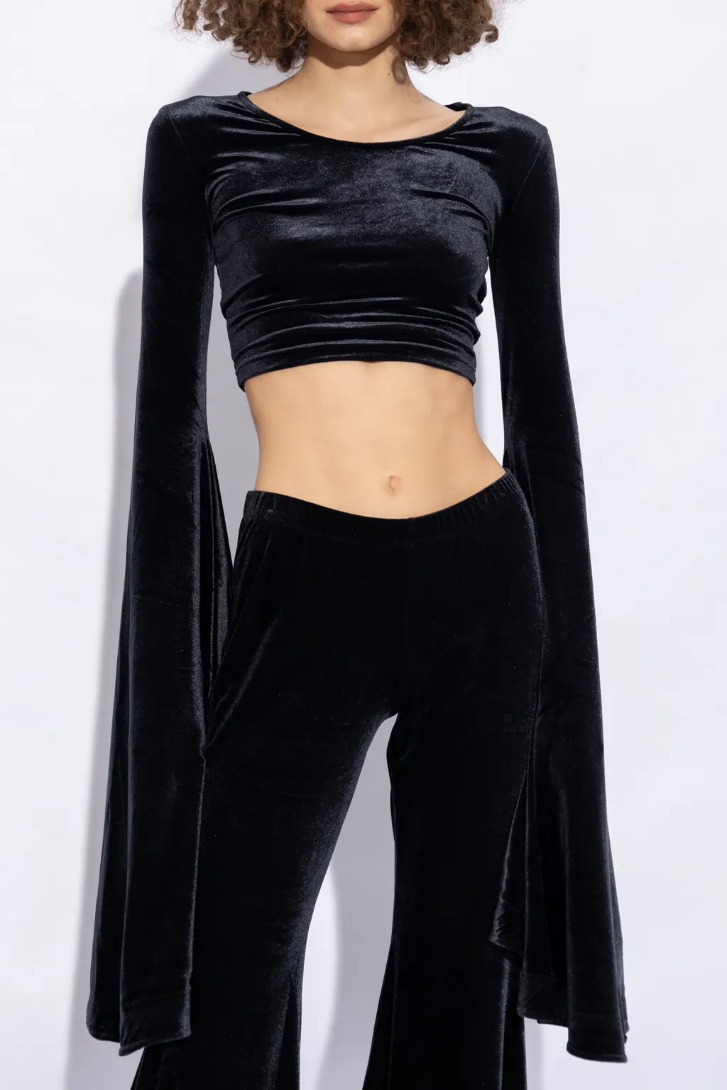 Cropped Top With Flared Sleeves