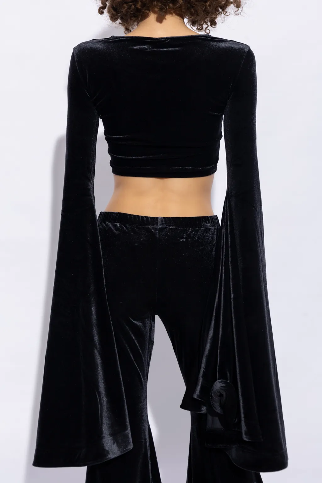 Cropped Top With Flared Sleeves