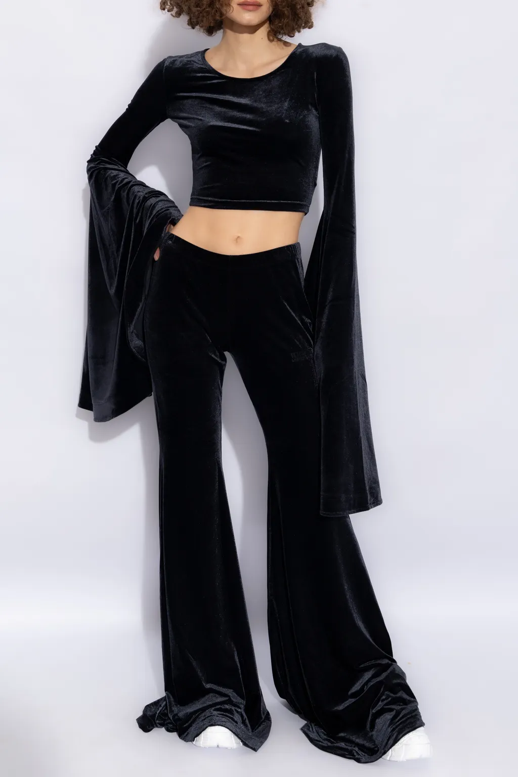 Cropped Top With Flared Sleeves