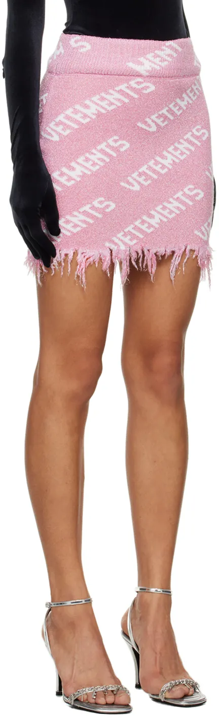 Monogram Frayed Mini Skirt